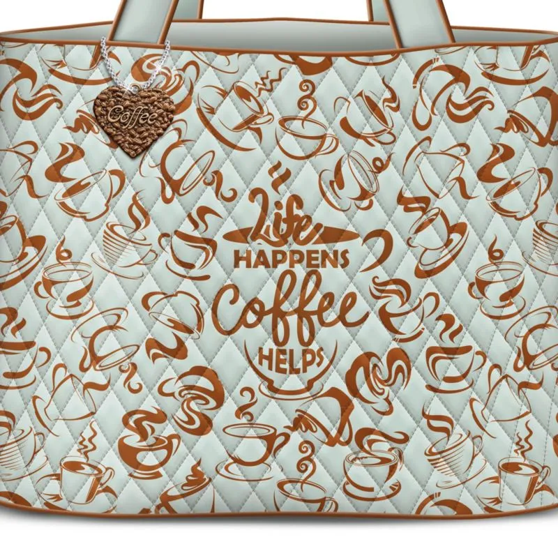 'Life Happens, Coffee Helps' Ladies' Tote Bag