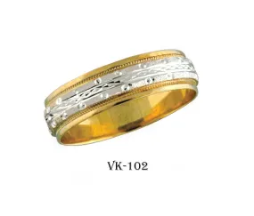 14k Solid Gold Elegant Ladies Modern Traditional Flat Band 6MM Ring VK102v