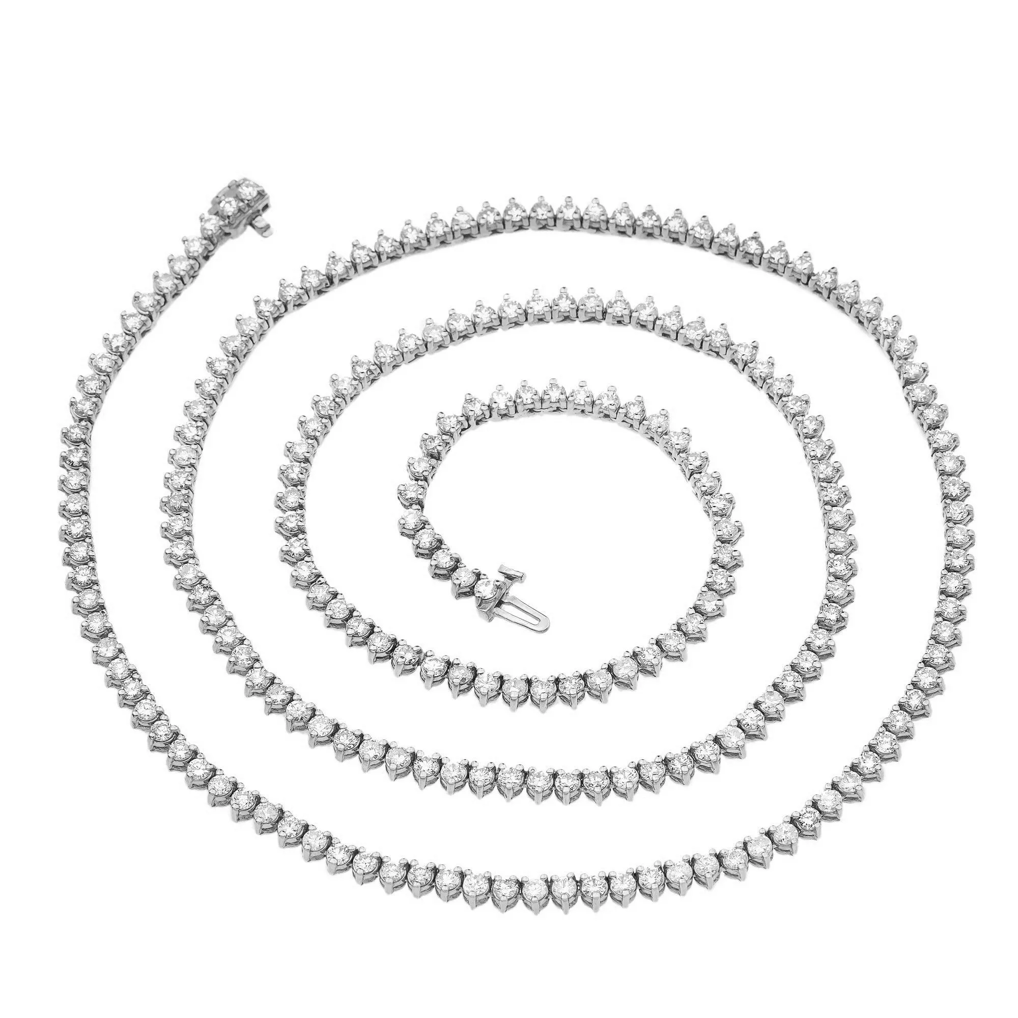 14K White Gold Unisex Tennis Chain with Diamonds