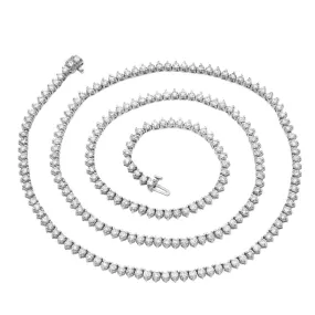 14K White Gold Unisex Tennis Chain with Diamonds