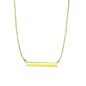 14k Yellow Gold Chain Necklace with a Shiny Flat Barrx35898-18-rx35898-18