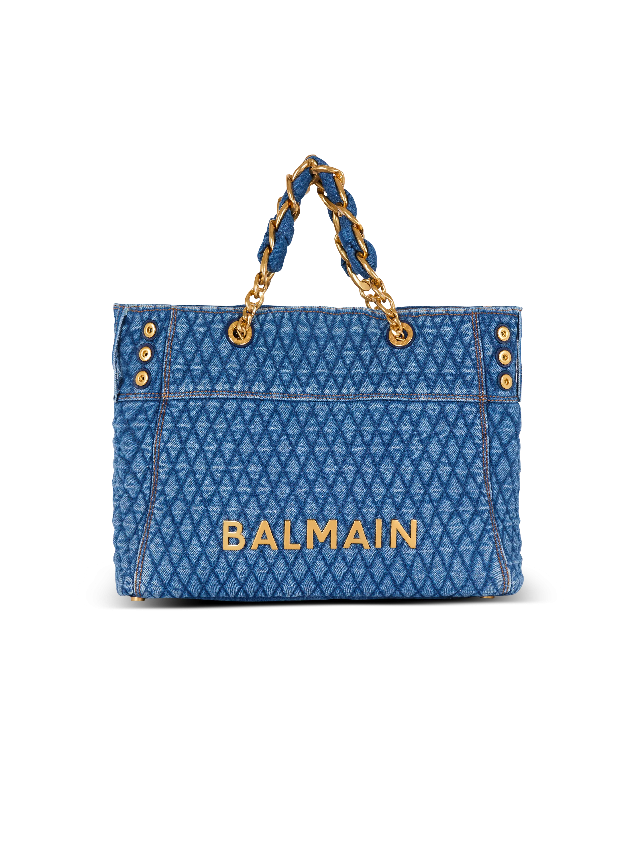 1945 Soft tote bag in diamond-quilted denim