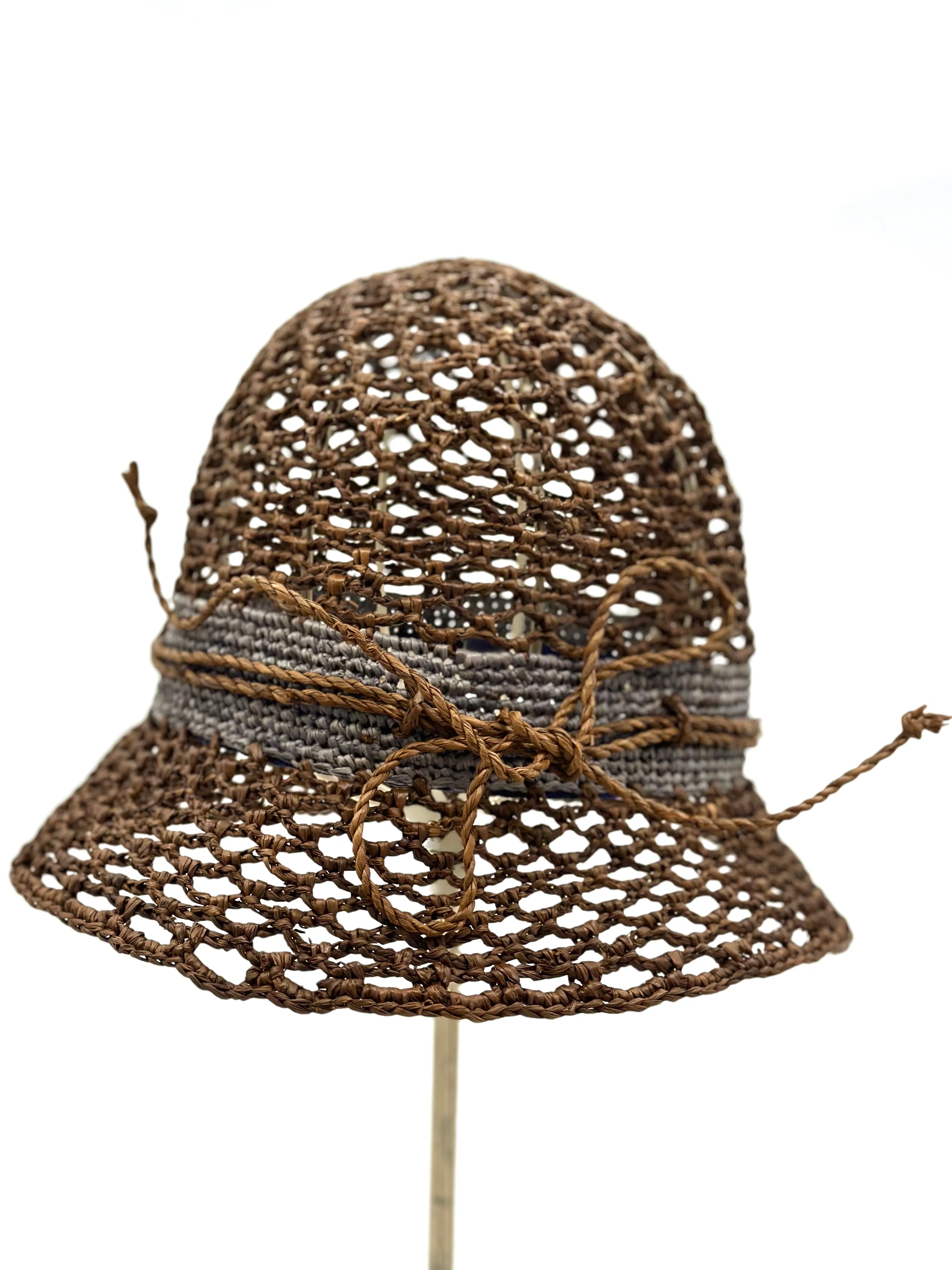 2.5 Brim Maria Crochet Bucket Straw Hats