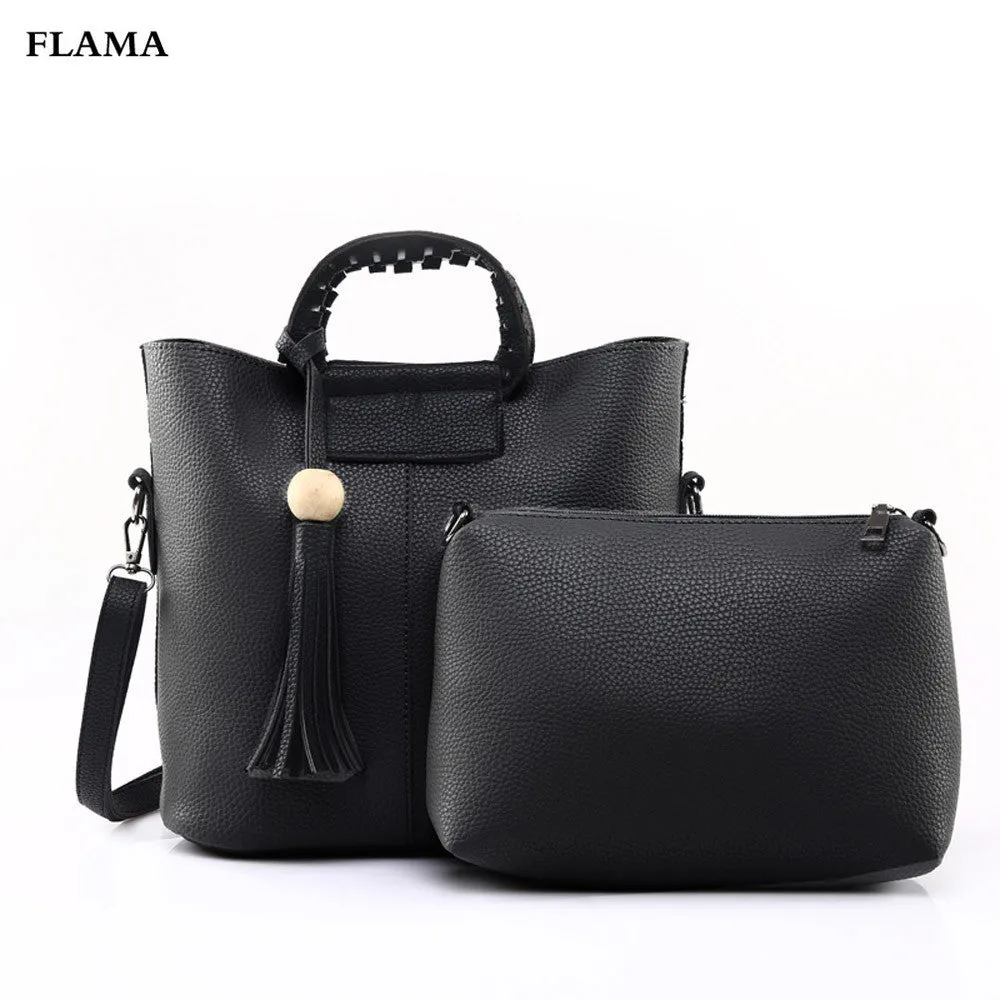 2pc Famous Women Vintage Tassel Leather Bag designer Crossbody Shoulder Bags+Clutch Bag women messenger bags bolsa