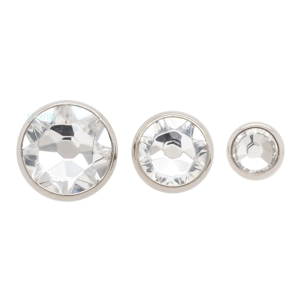 4mm Crystal Flat Backed Faceted Gem Threaded End