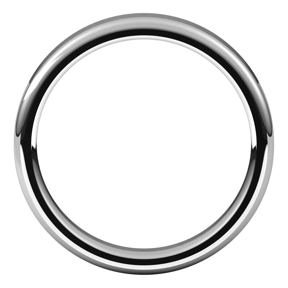 4mm Platinum Polished Round Edge Comfort Fit Flat Band