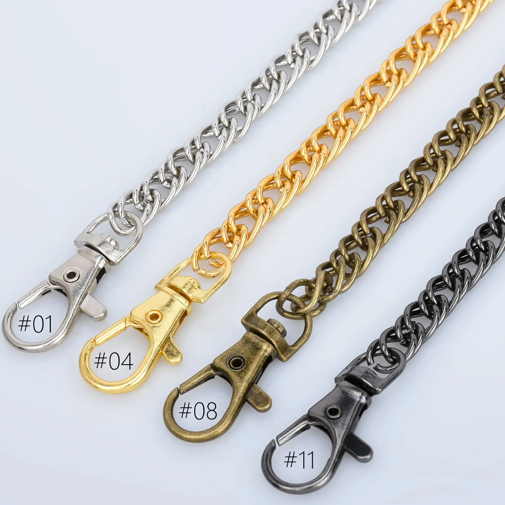 7.5mm Width Double Chain Iron Shoulder Handbag purse Strap Chain Metal Crossbody Bag Chain Strap 60cm/120cm Length to choose 1pc