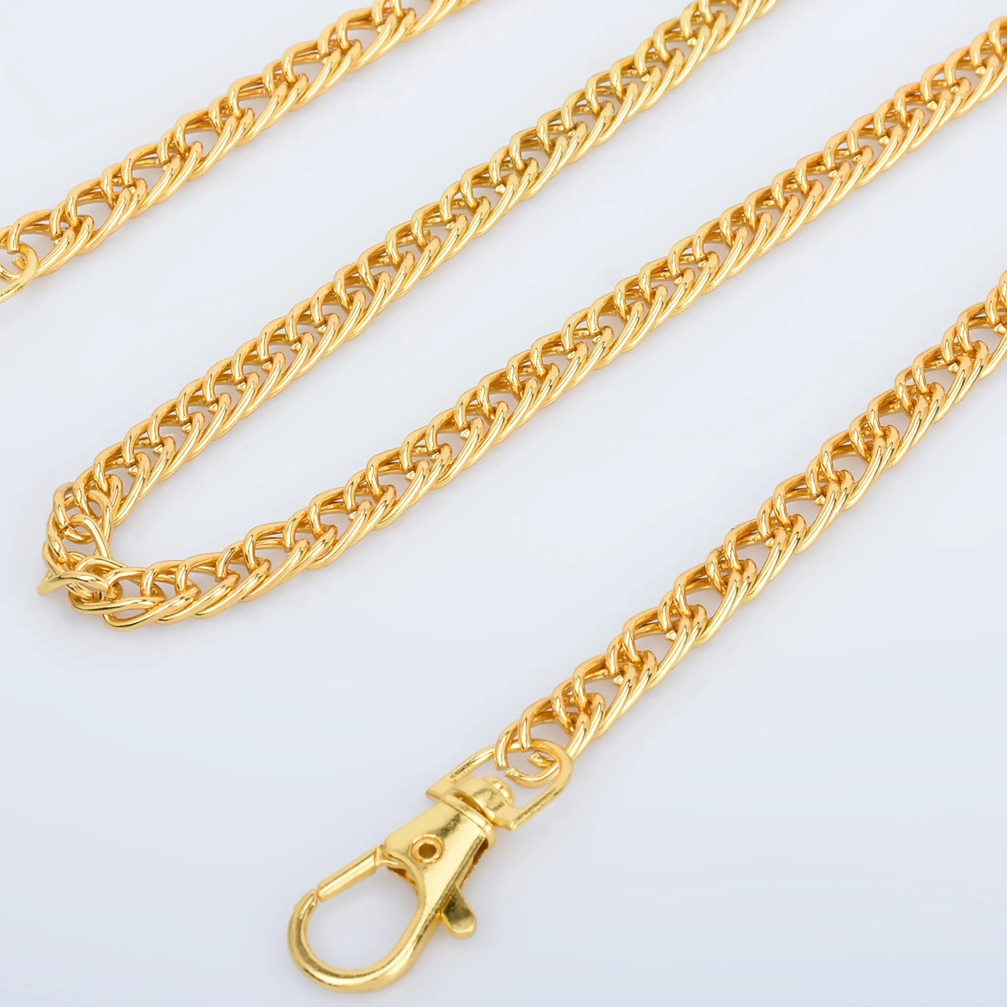 7.5mm Width Double Chain Iron Shoulder Handbag purse Strap Chain Metal Crossbody Bag Chain Strap 60cm/120cm Length to choose 1pc