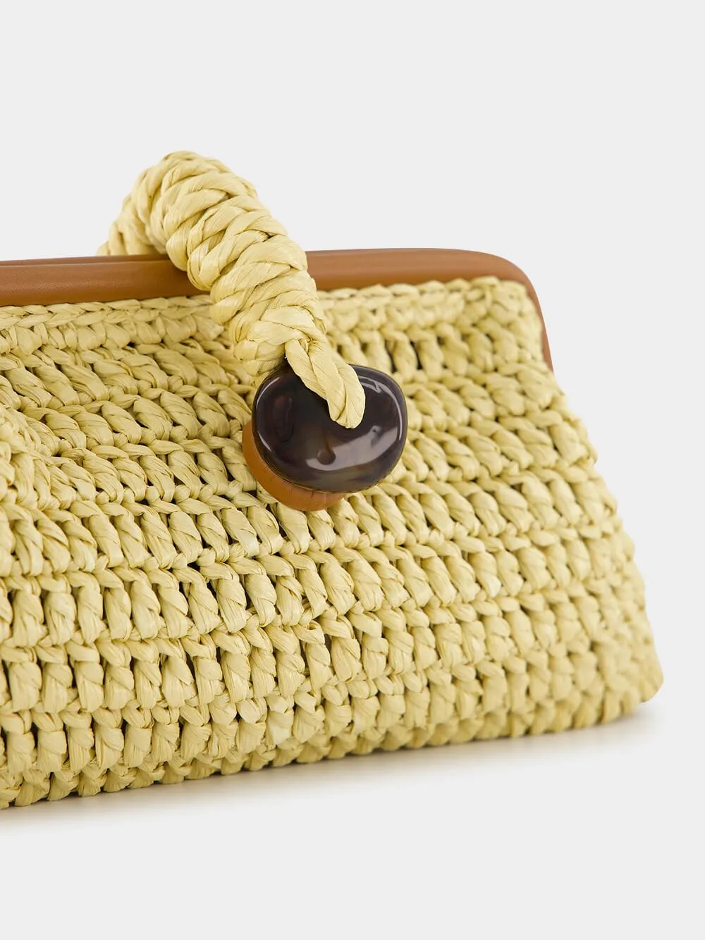 Alessa Natural Raffia Clutch