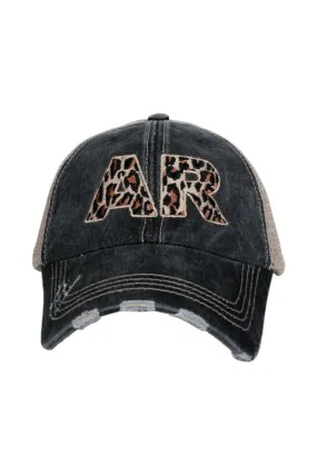 AR Arkansas Leopard State Women's Trucker Hats