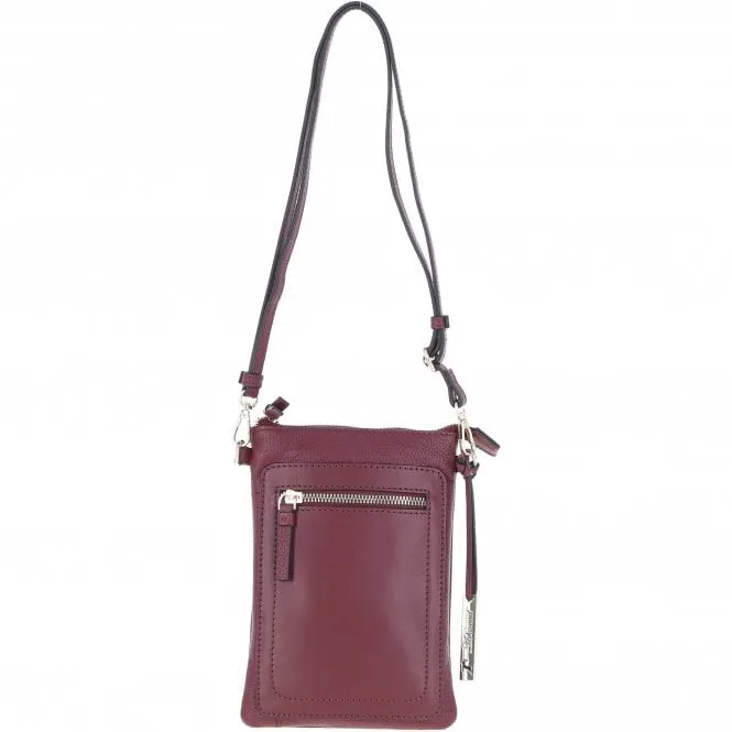 Ashwood Leather Crossbody Smart Phone Bag Wine: Z-71