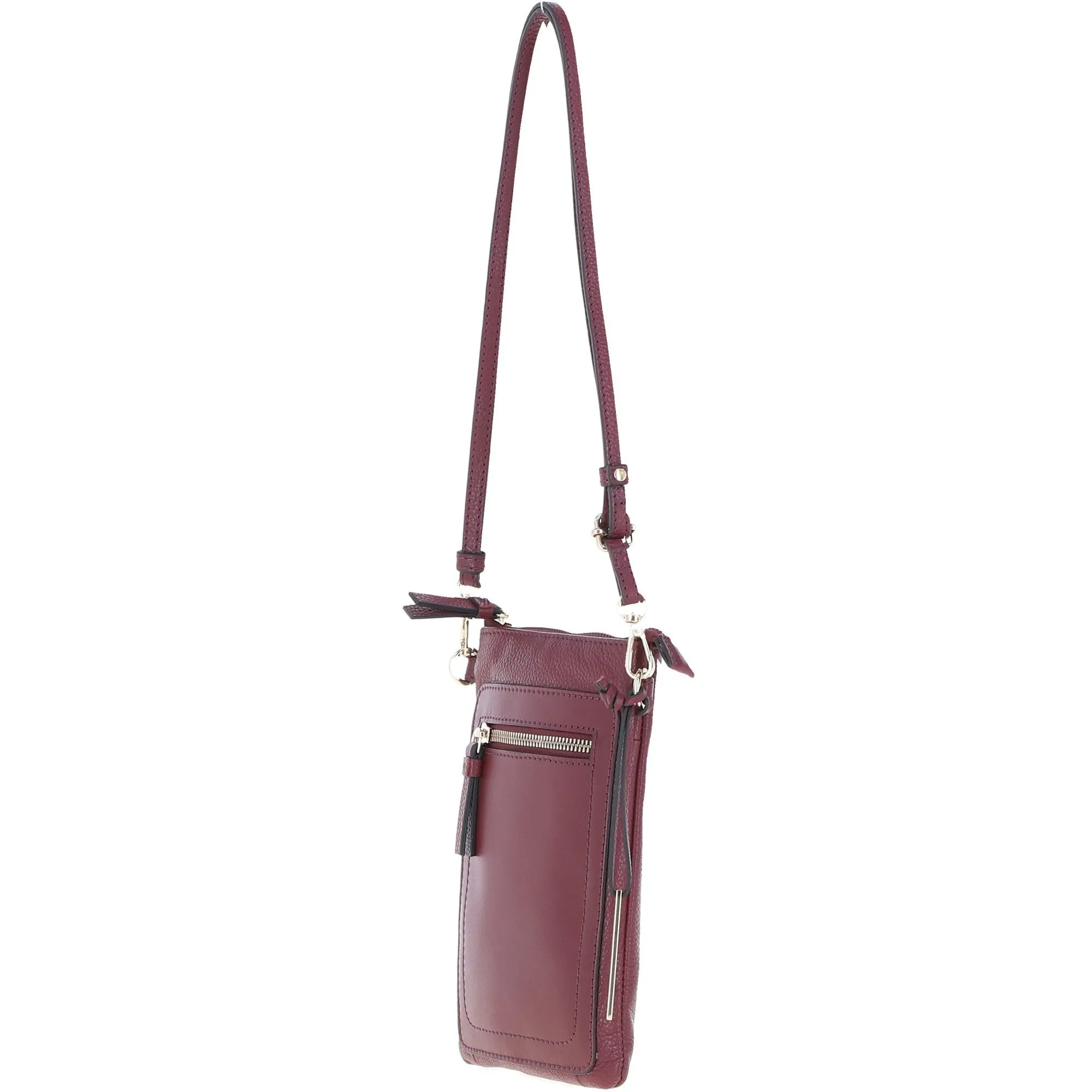 Ashwood Leather Crossbody Smart Phone Bag Wine: Z-71