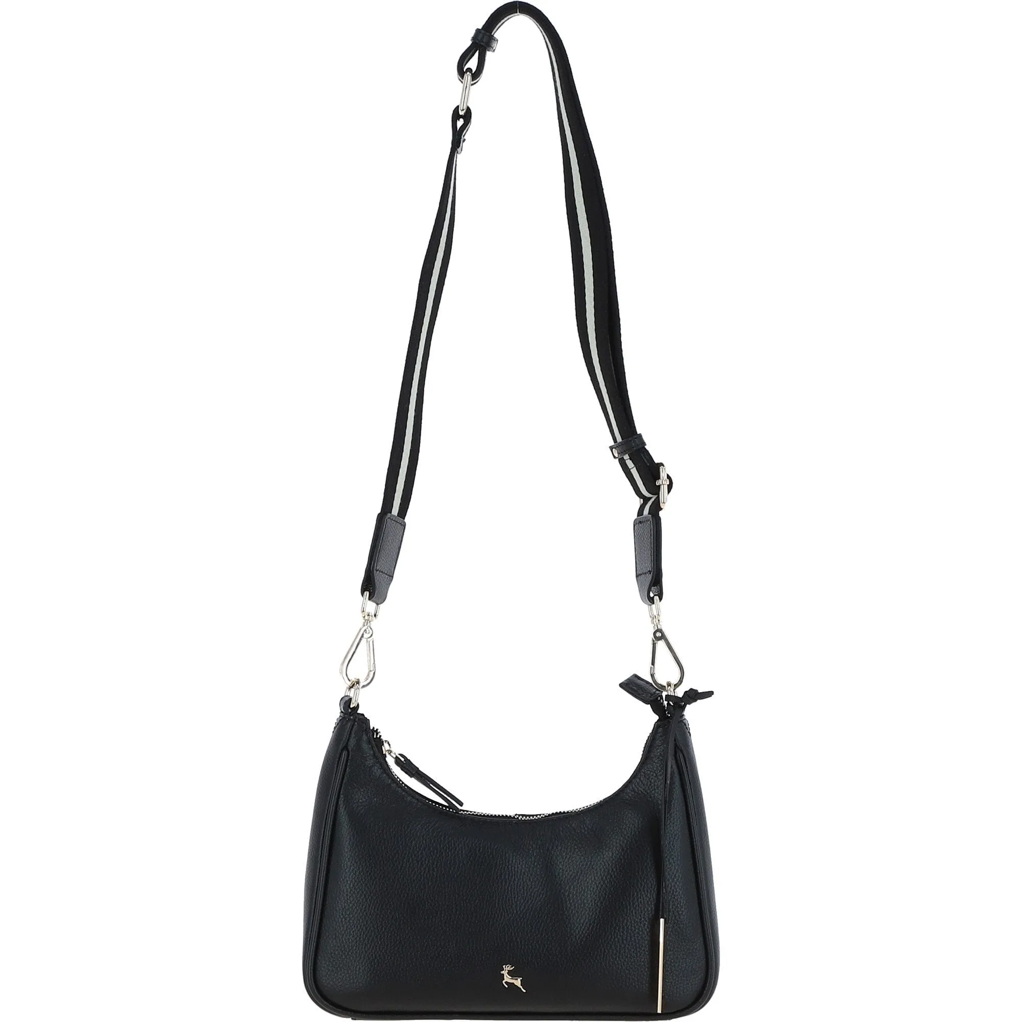 Ashwood Real Leather Crossbody Bag with Webbing Strap Black: 64296