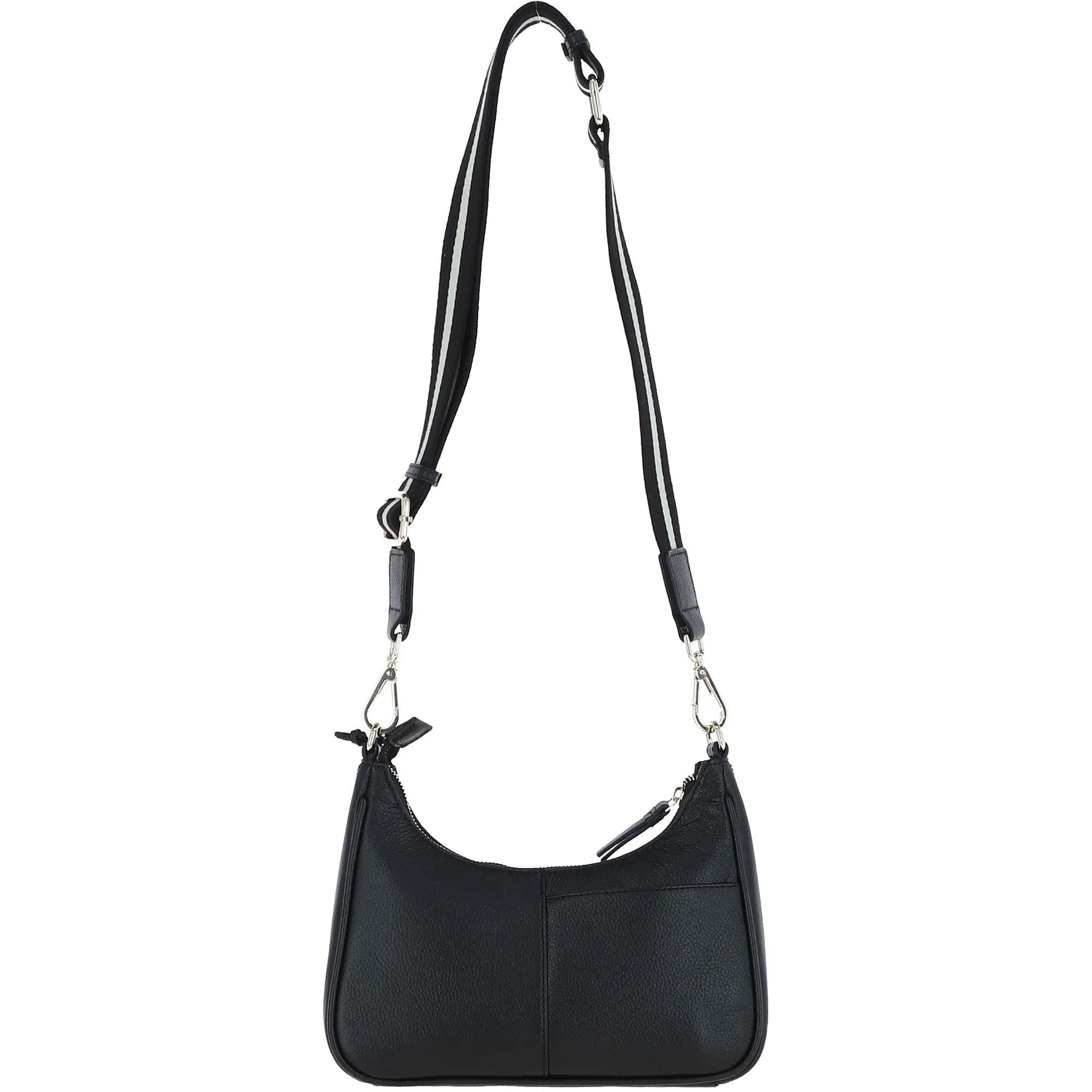 Ashwood Real Leather Crossbody Bag with Webbing Strap Black: 64296