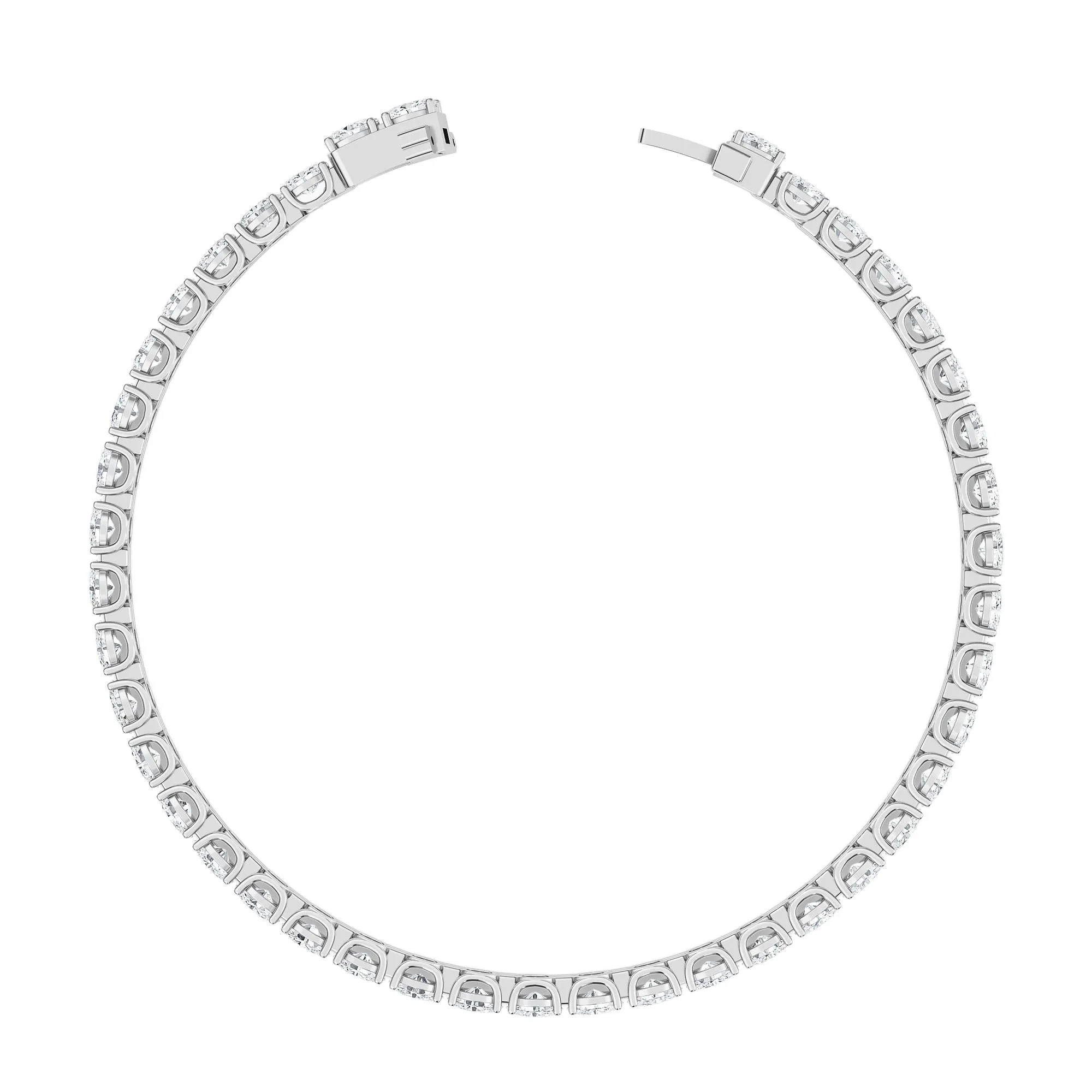 AUTRE - 14k White Gold 7.00ct Lab Grown Diamond Oval Tennis Bracelet