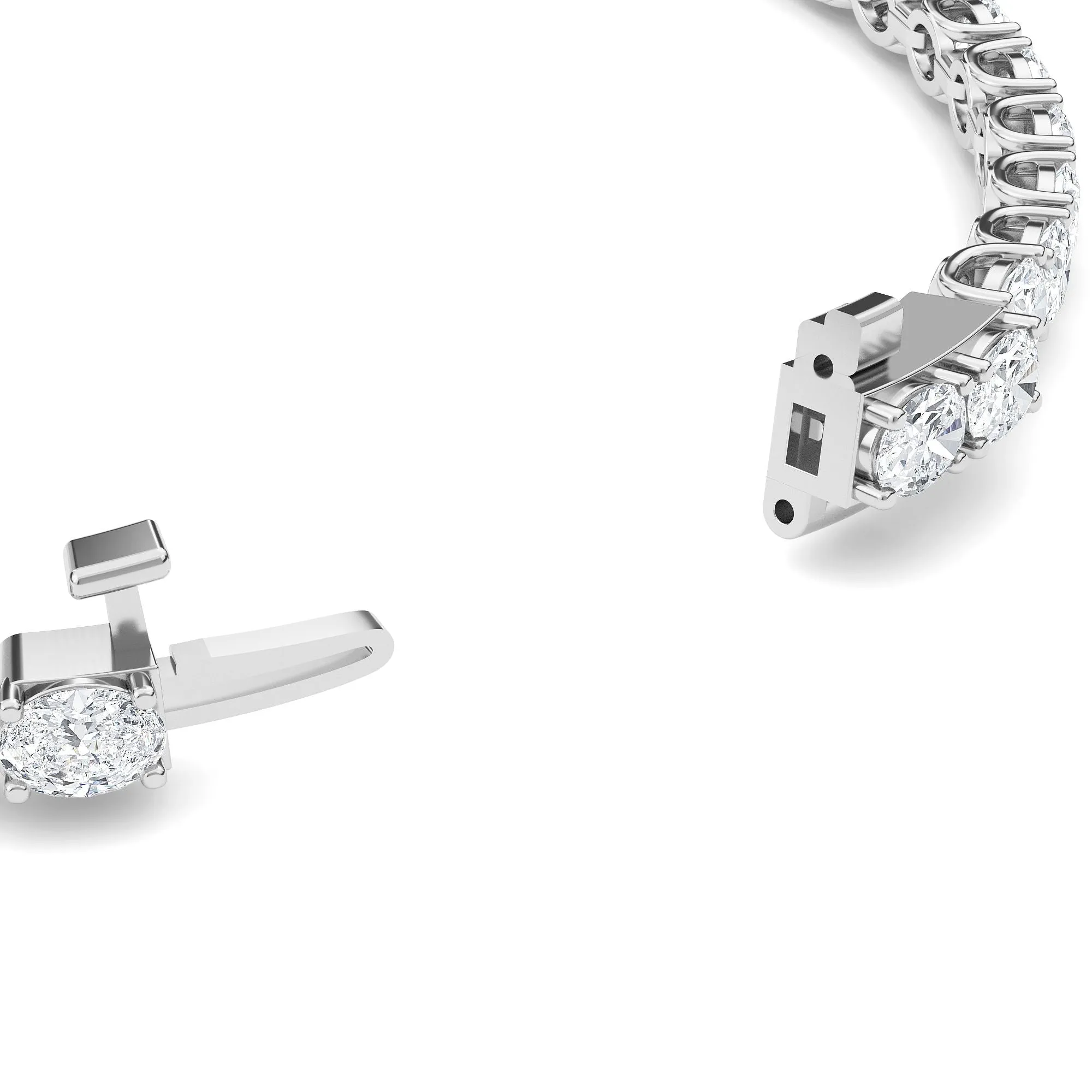 AUTRE - 14k White Gold 7.00ct Lab Grown Diamond Oval Tennis Bracelet