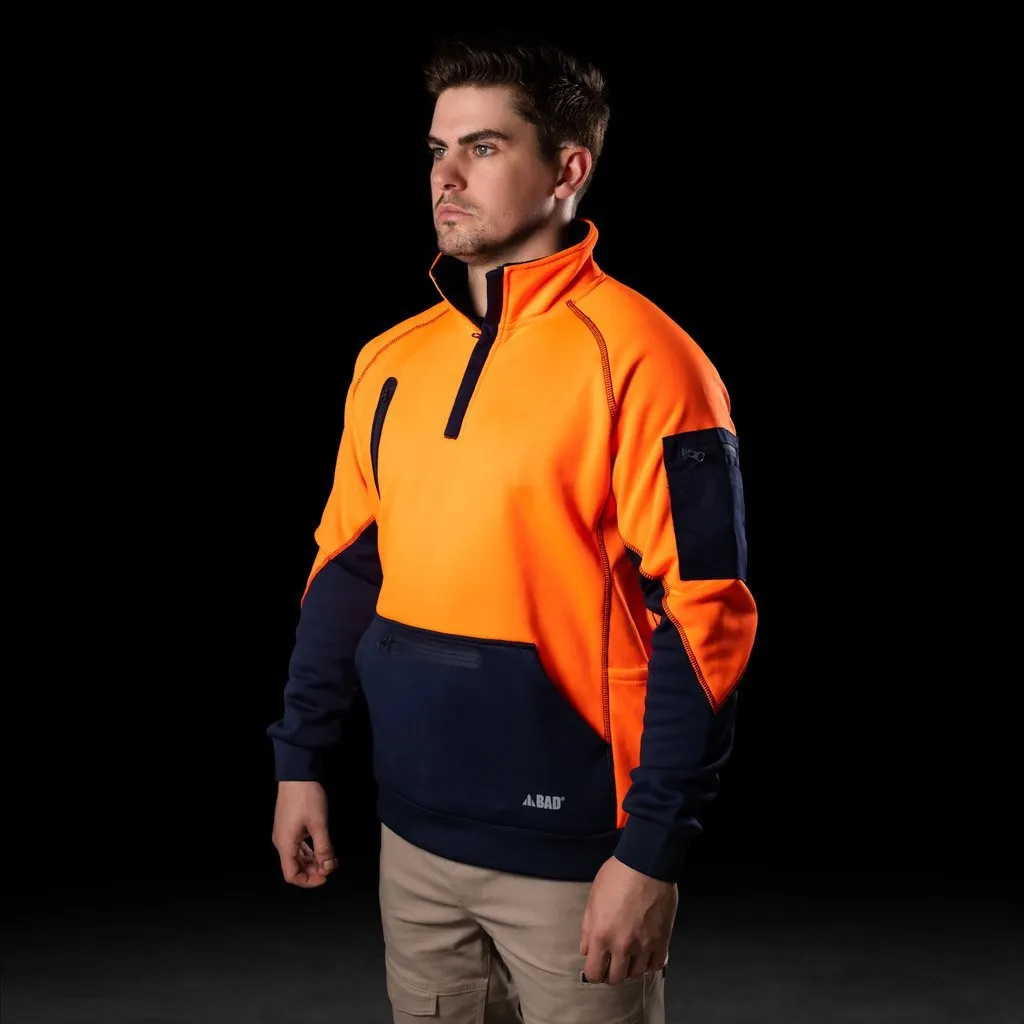 BAD WATERPROOF RAIN-DEFEND HI-VIS FLEECE 1/4 ZIP JUMPER