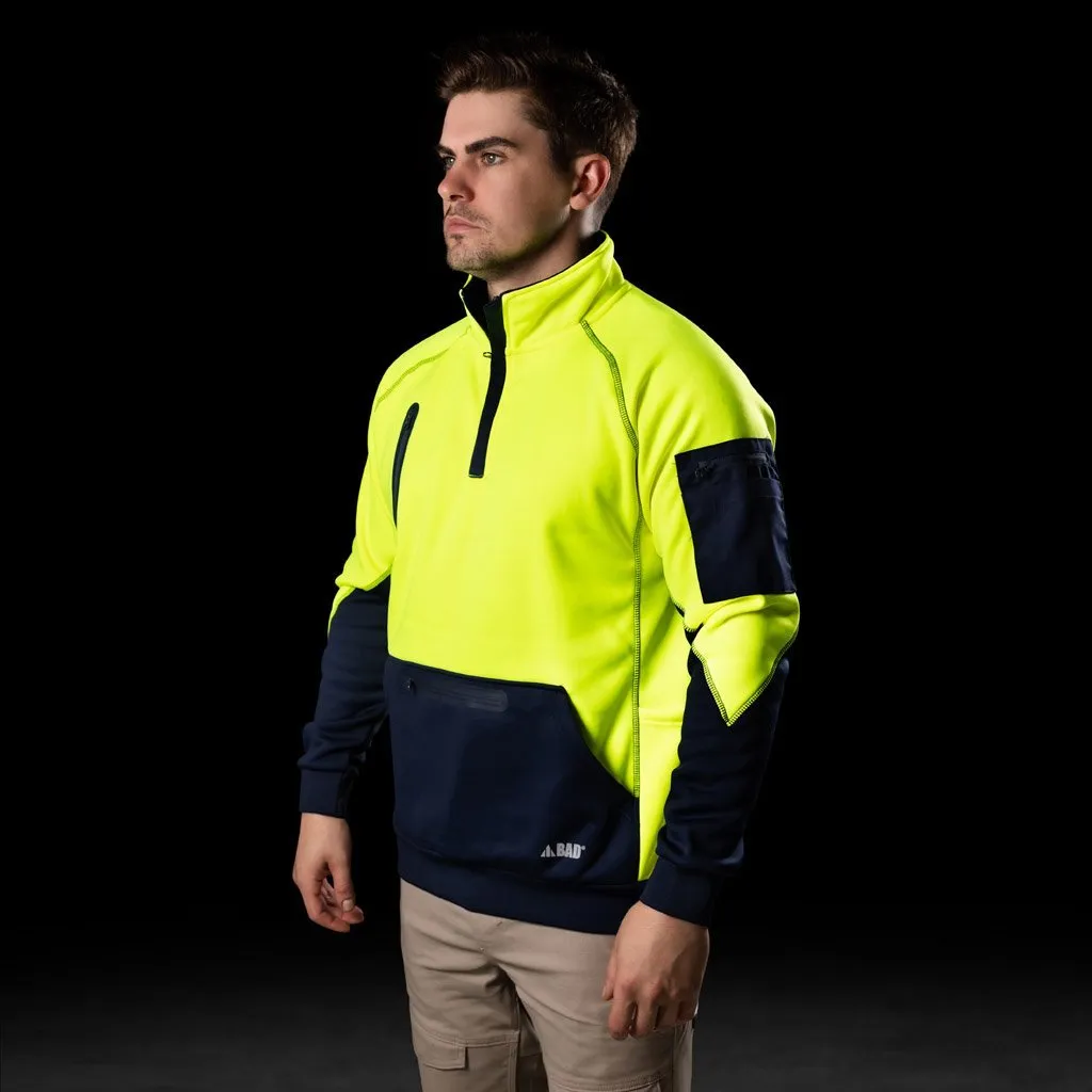 BAD WATERPROOF RAIN-DEFEND HI-VIS FLEECE 1/4 ZIP JUMPER