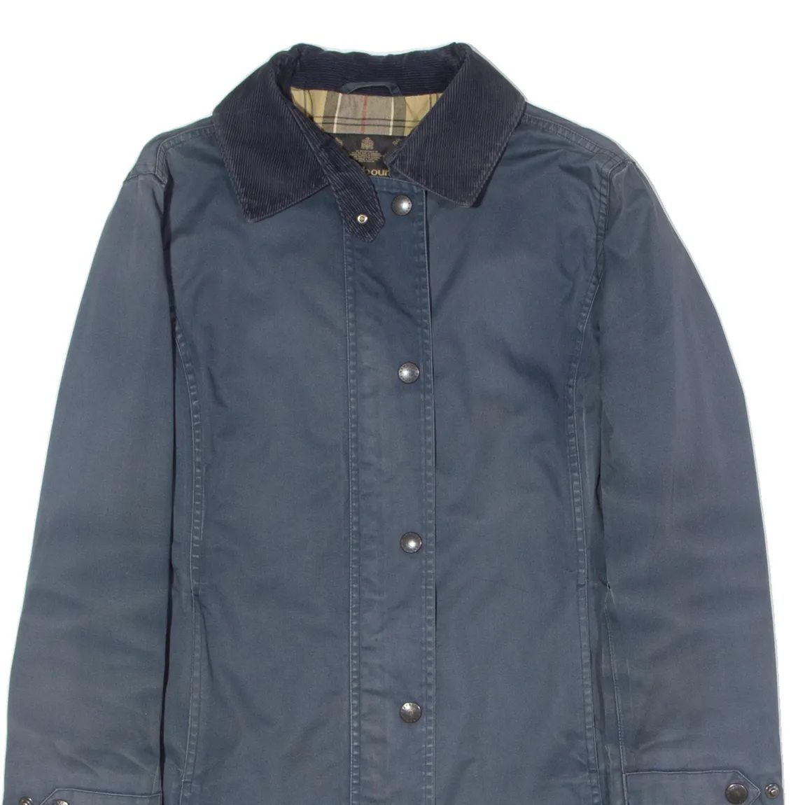 BARBOUR Newmarket Womens Trench Jacket Blue Twill UK 12