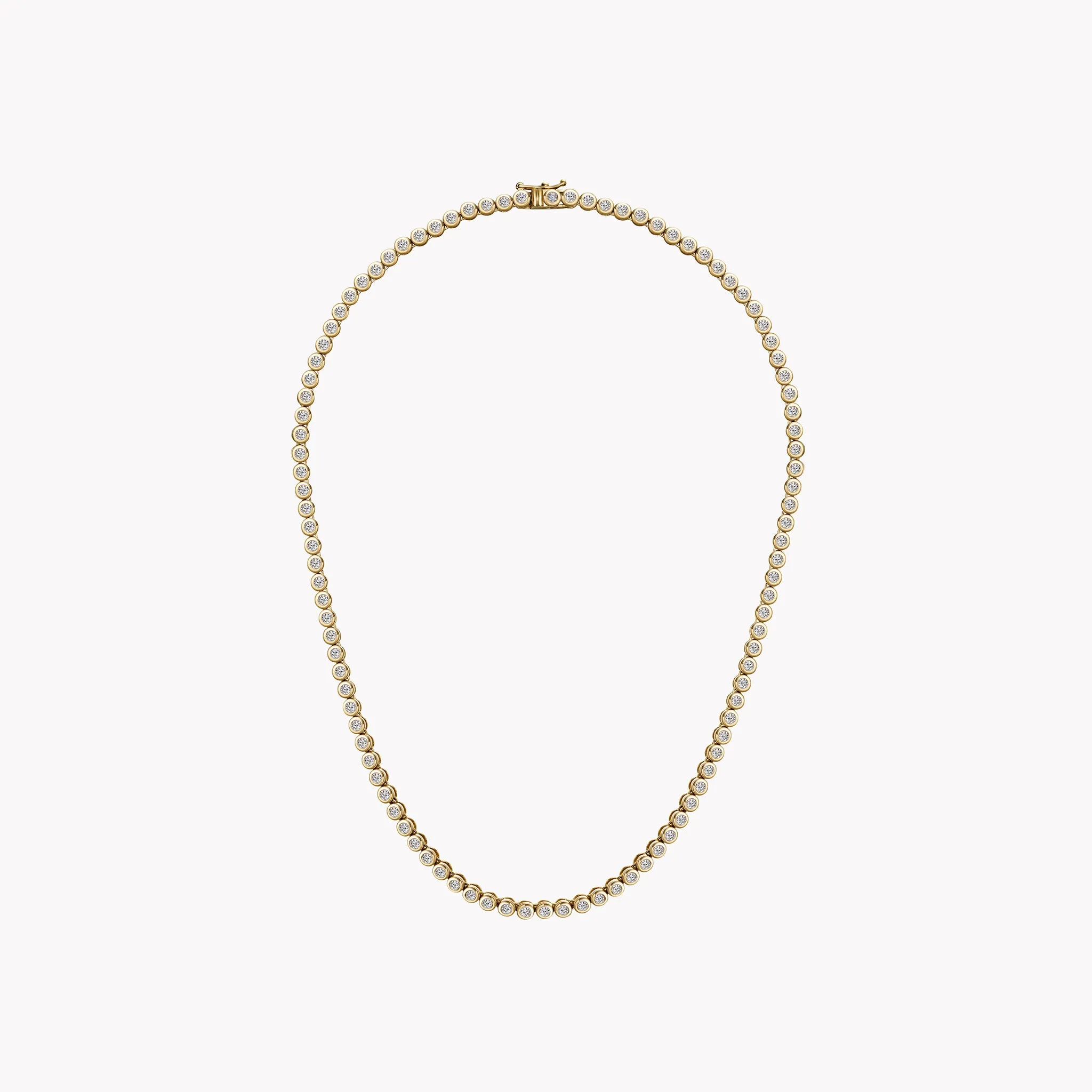 Bezel Set Diamond Tennis Necklace