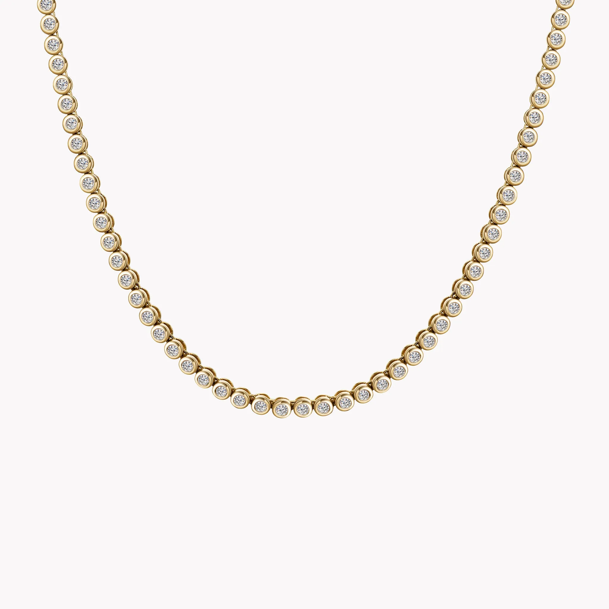 Bezel Set Diamond Tennis Necklace