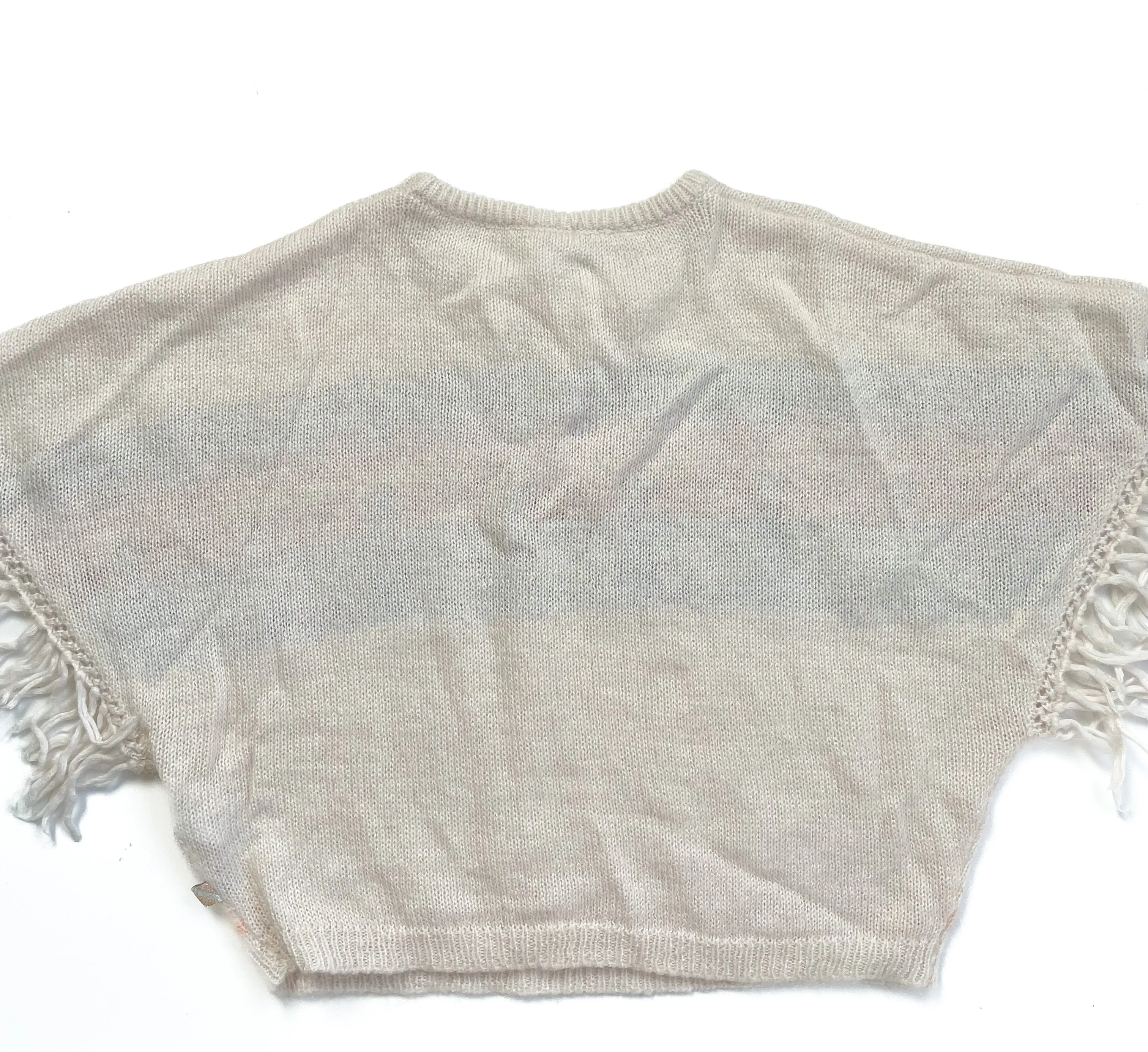 Billie blush wool/alpaca/mohair blend poncho (8Y)