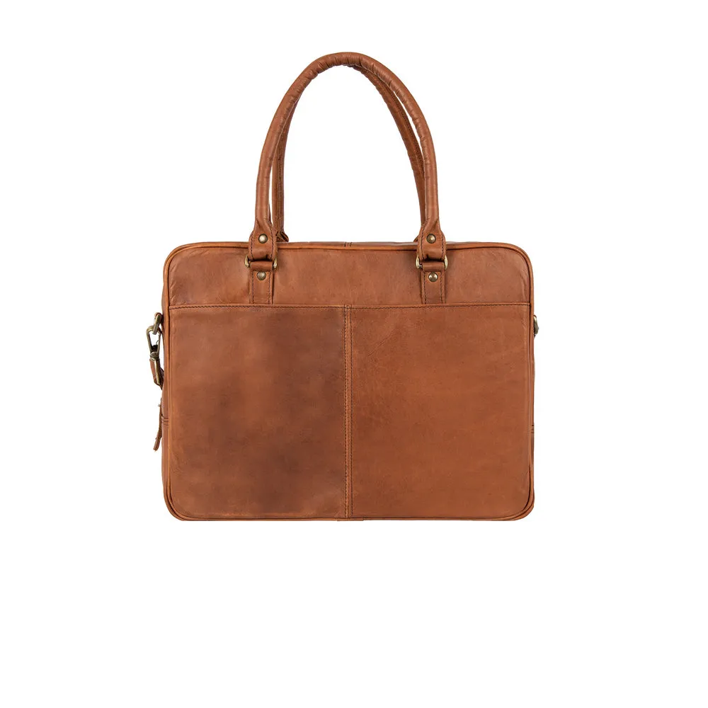 Branded Leather Satchel