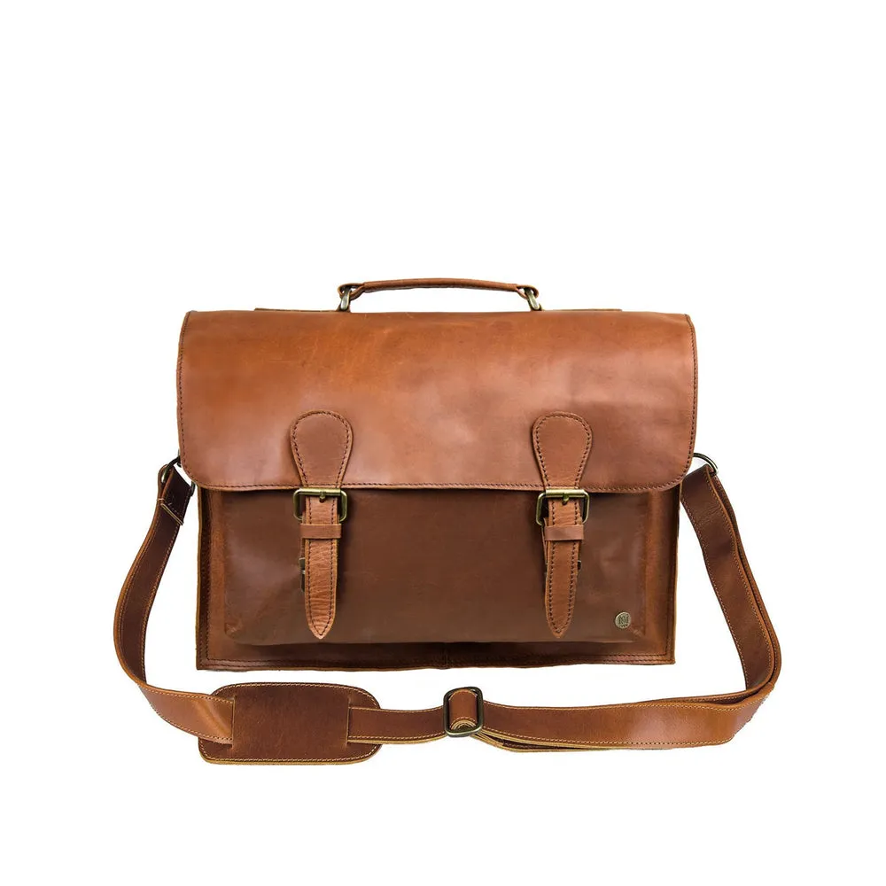 Branded Leather Satchel