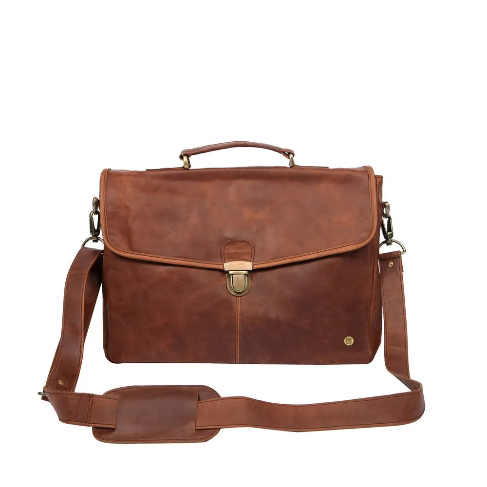 Branded Leather Satchel