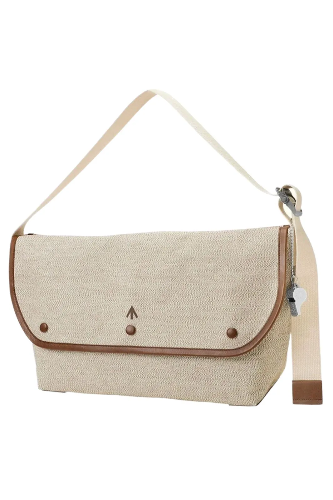 Broad Arrow Messenger Bag L Beige