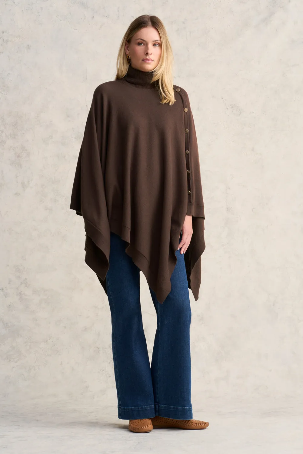 Calotta Button Detail Poncho