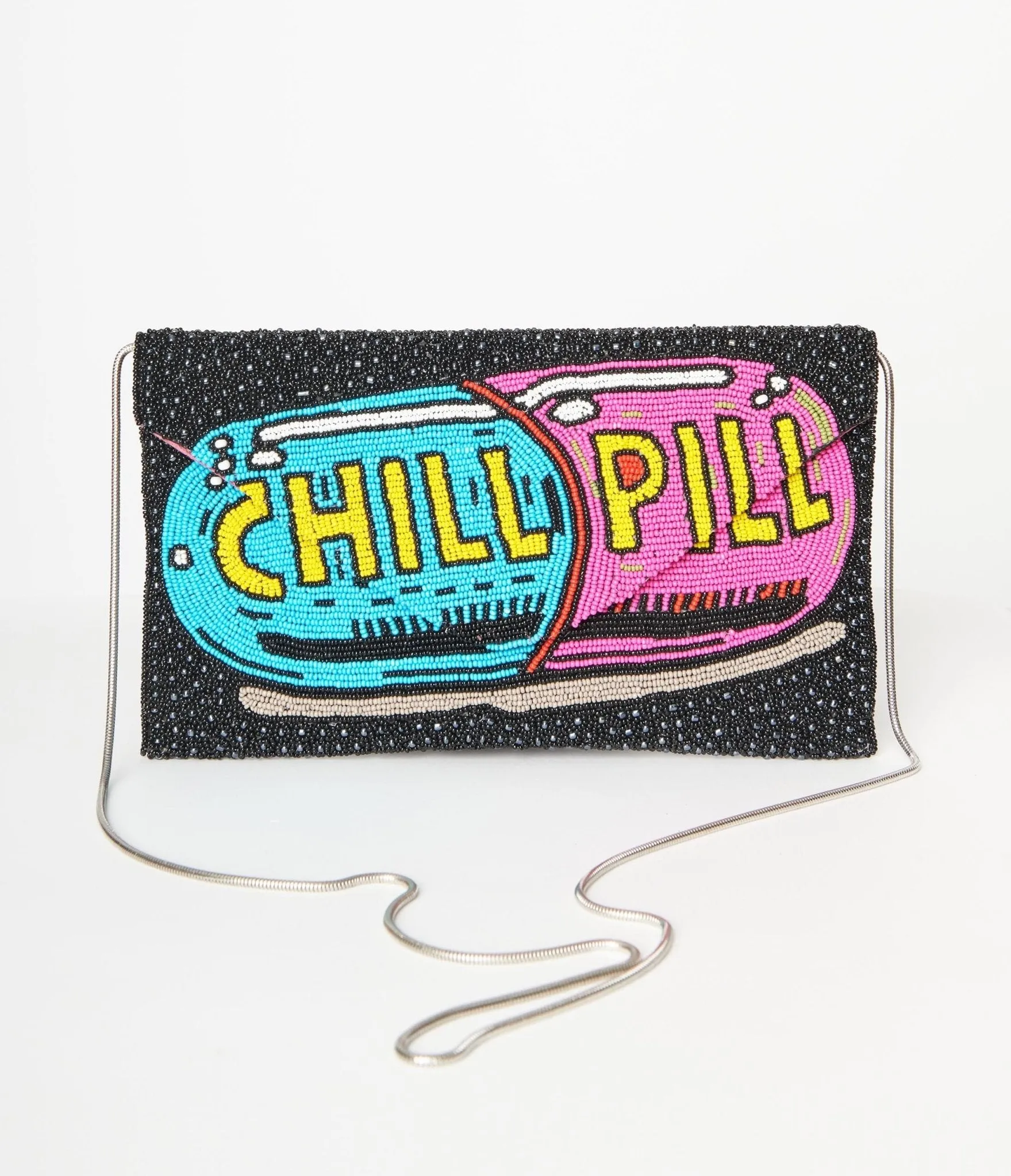 Chill Pill Beaded Clutch