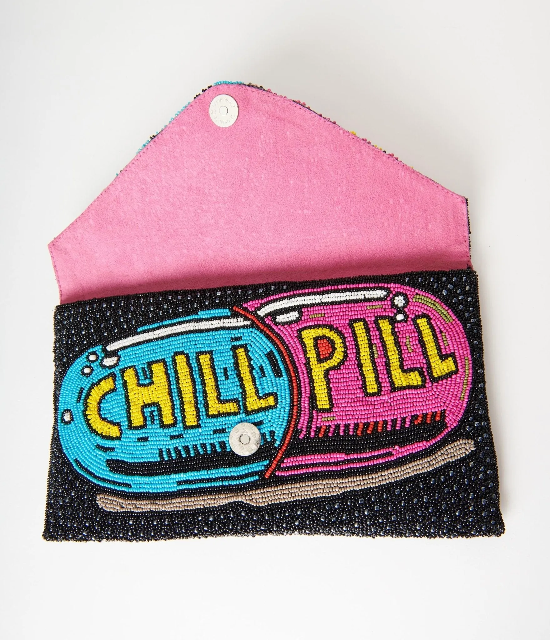 Chill Pill Beaded Clutch