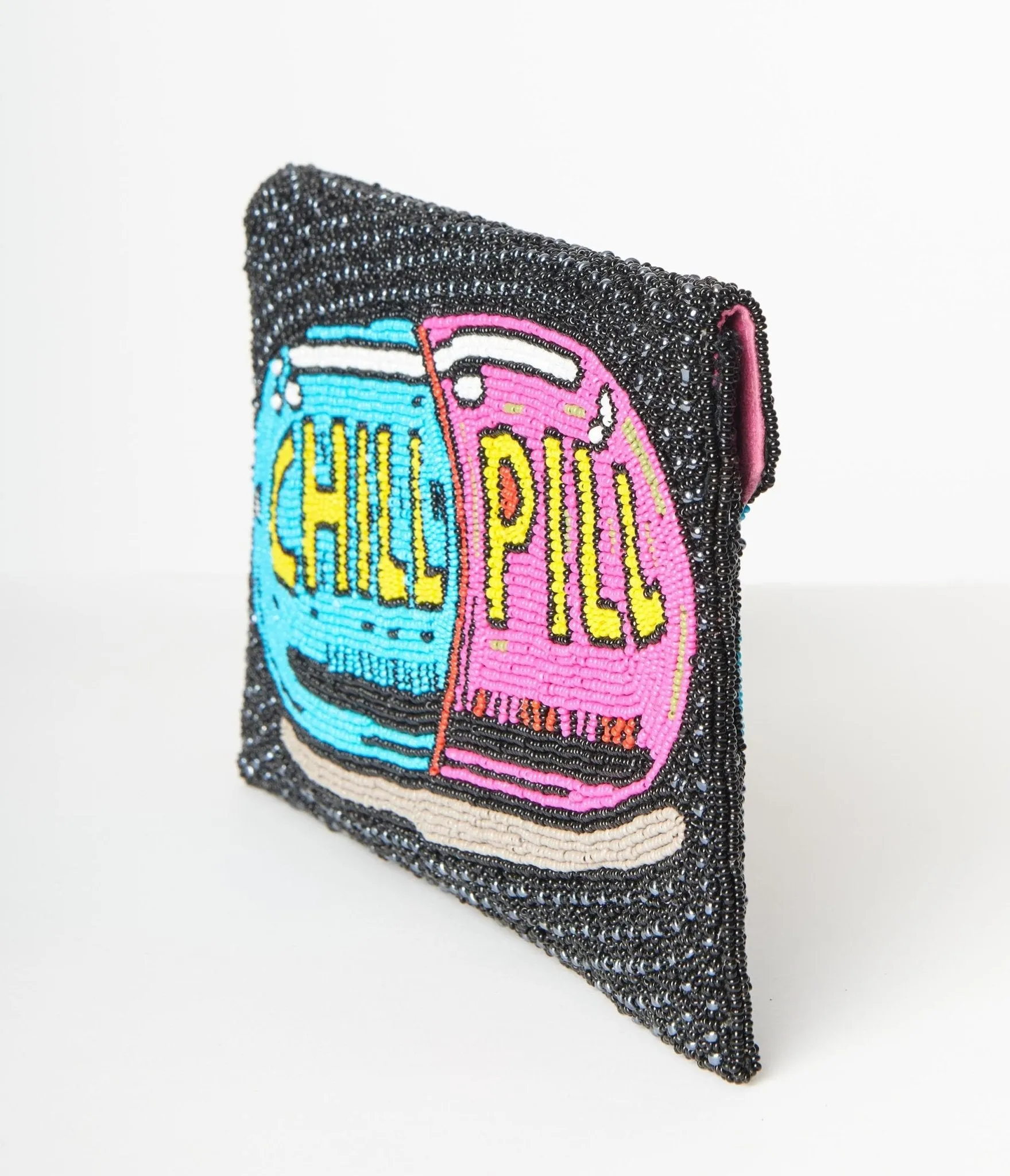 Chill Pill Beaded Clutch