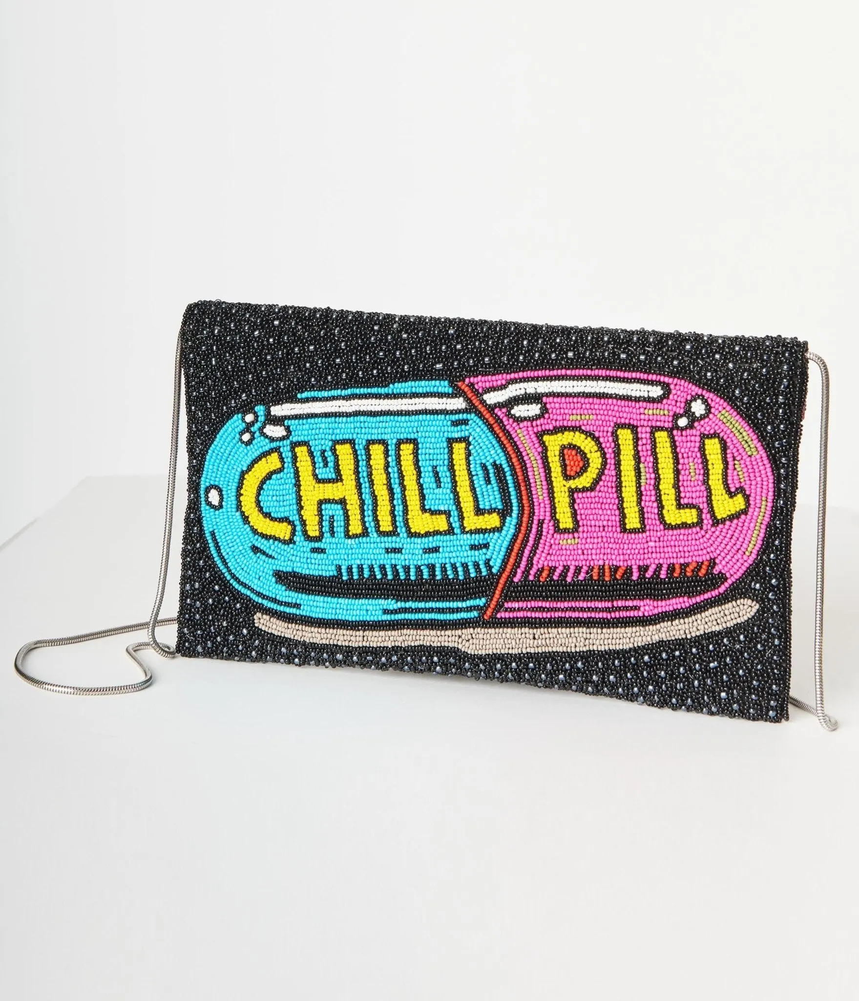 Chill Pill Beaded Clutch