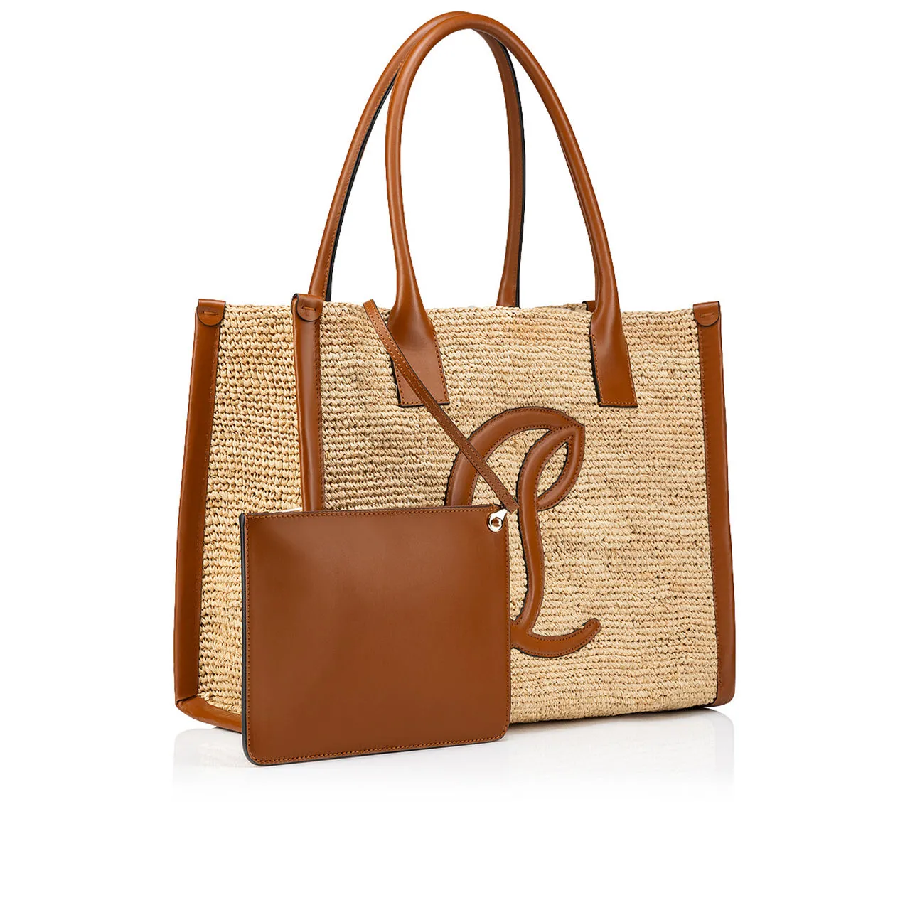 CHRISTIAN LOUBOUTIN By My Side Raffia Large Tote - NATURALCUOIOCUOIO