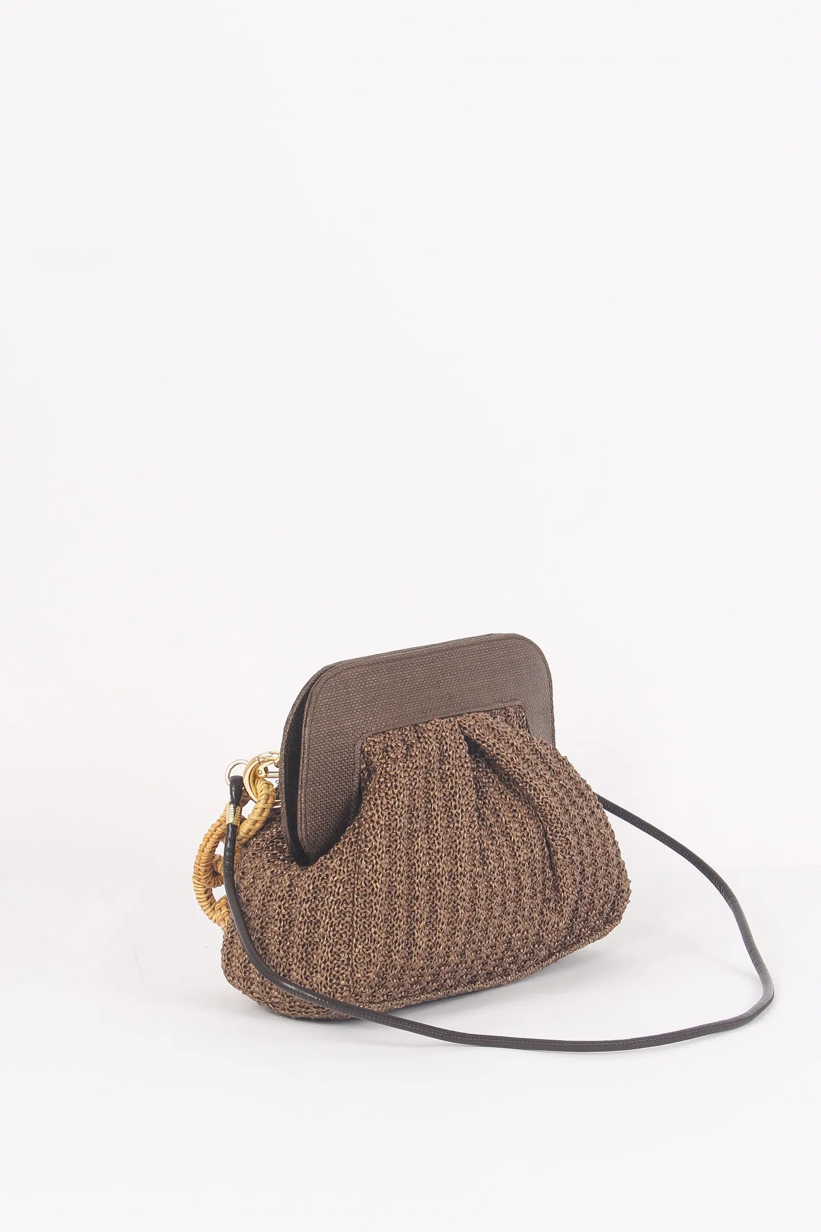 Clutch Piccola Crochet Catena Marrone