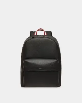 Code Backpack in Black Grained Leather 