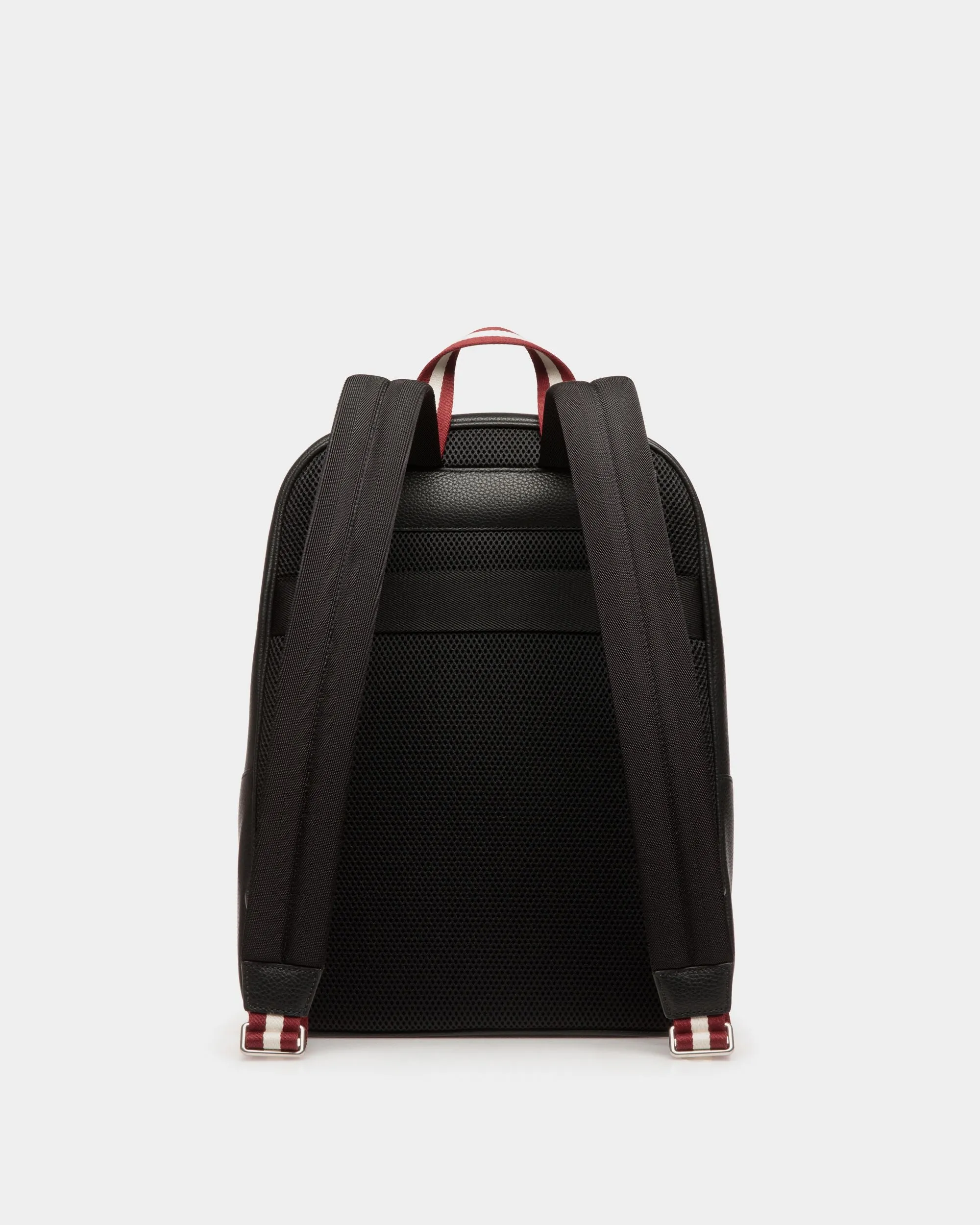 Code Backpack in Black Grained Leather 