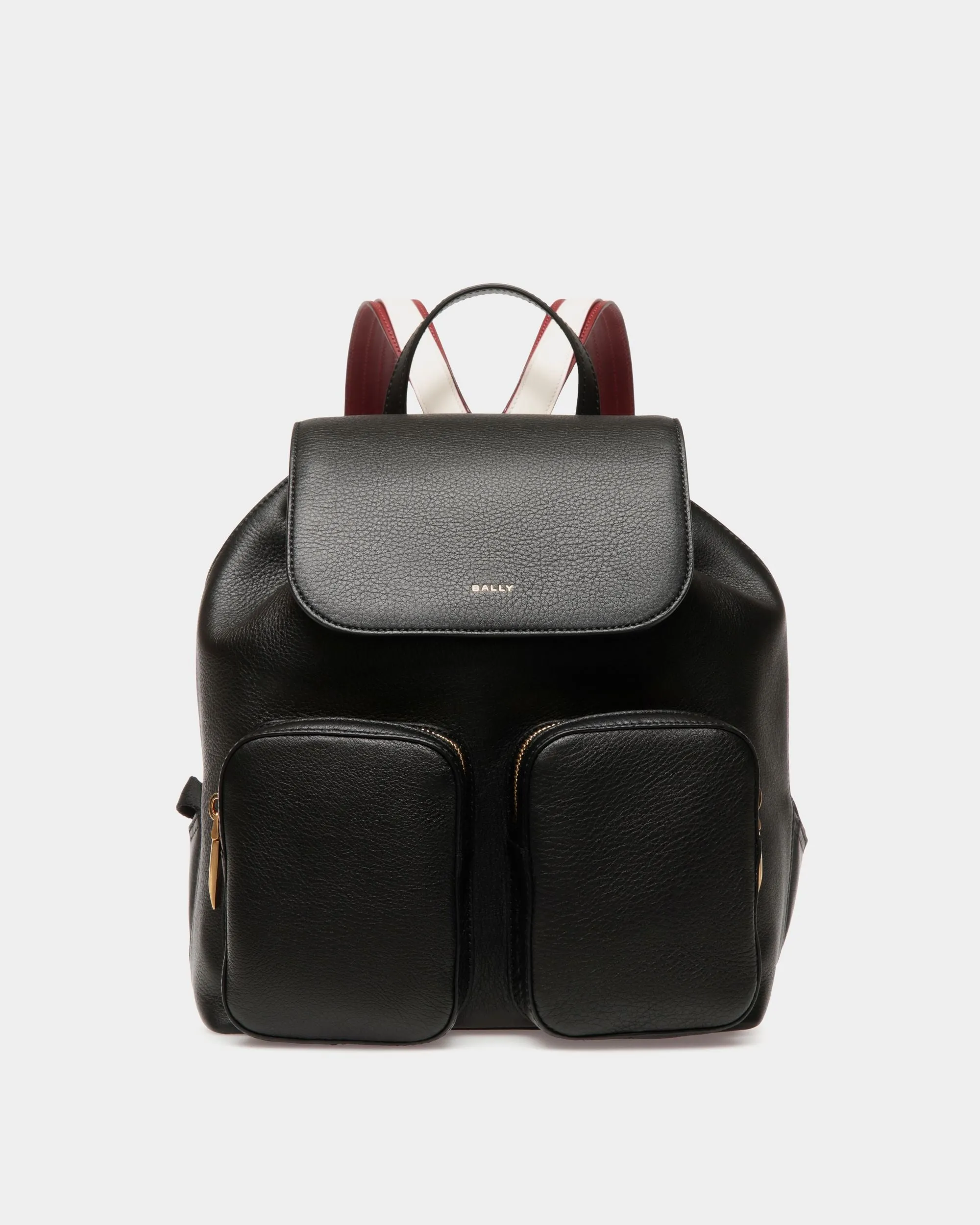 Code Backpack in Black Leather 