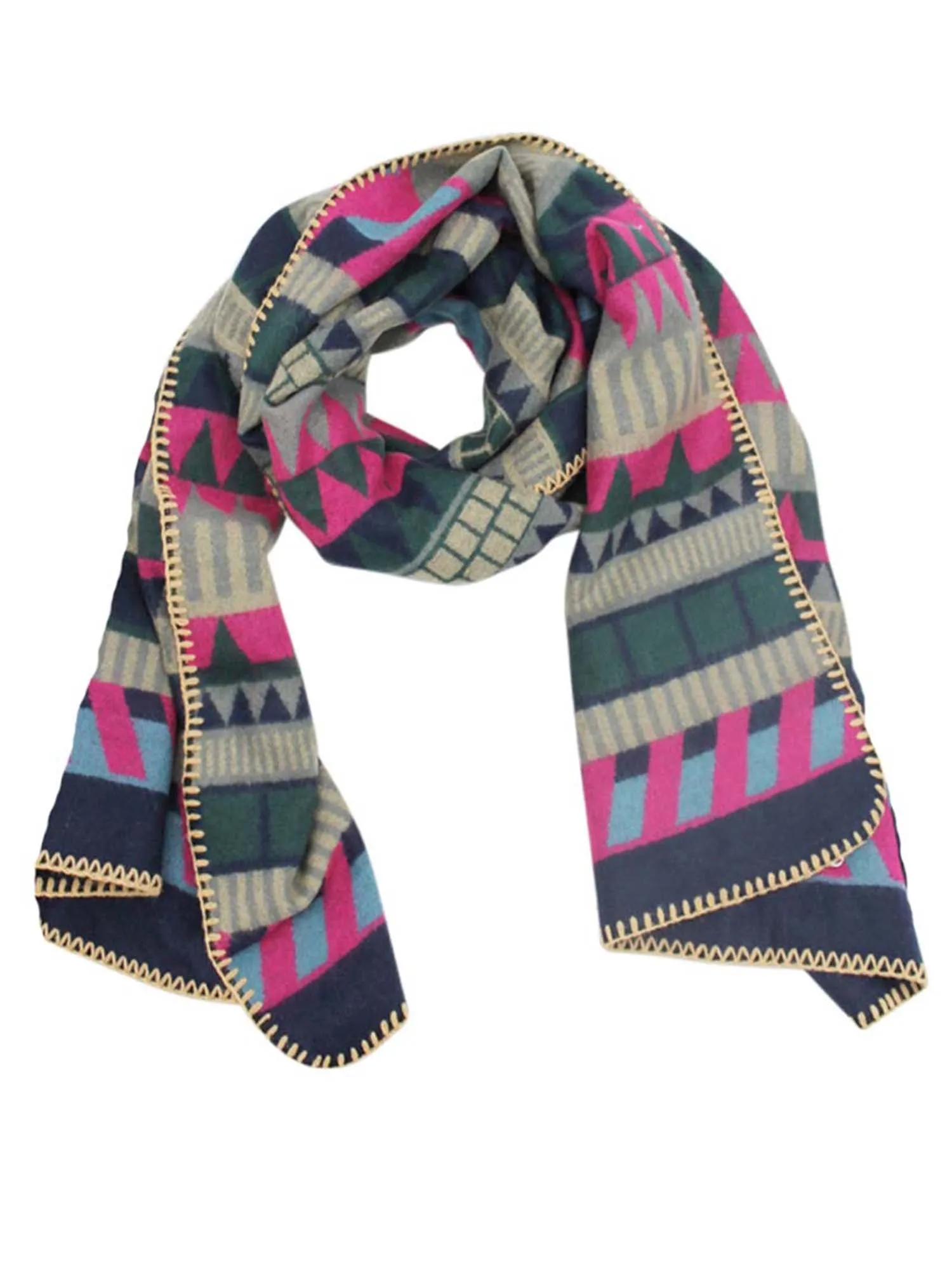 Colorful Pattern Poncho Blanket Scarf Wrap