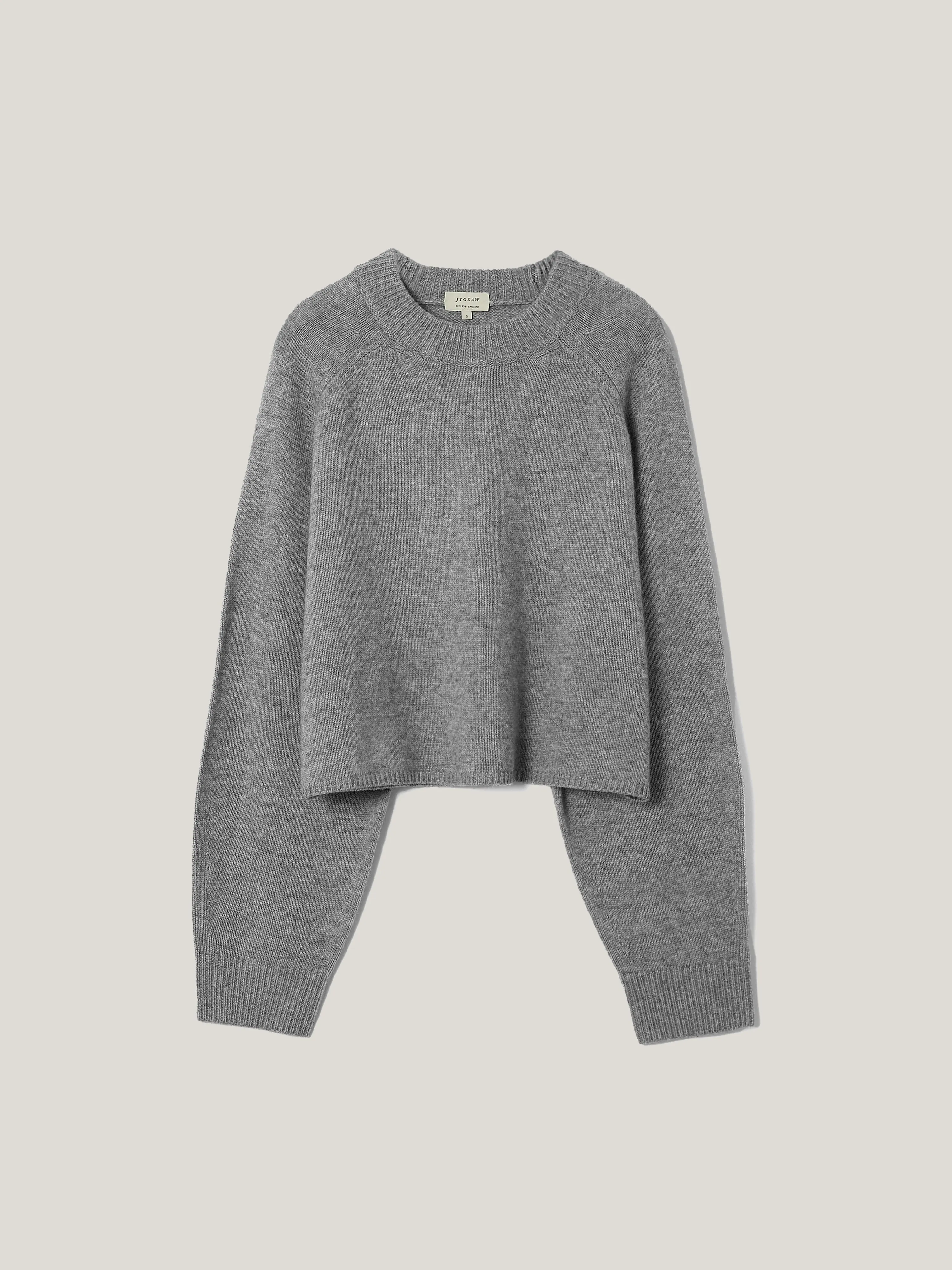 Crew Neck Poncho Jumper | Grey