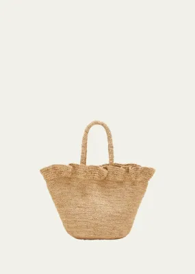 Cyrus Raffia Ruffle Tote