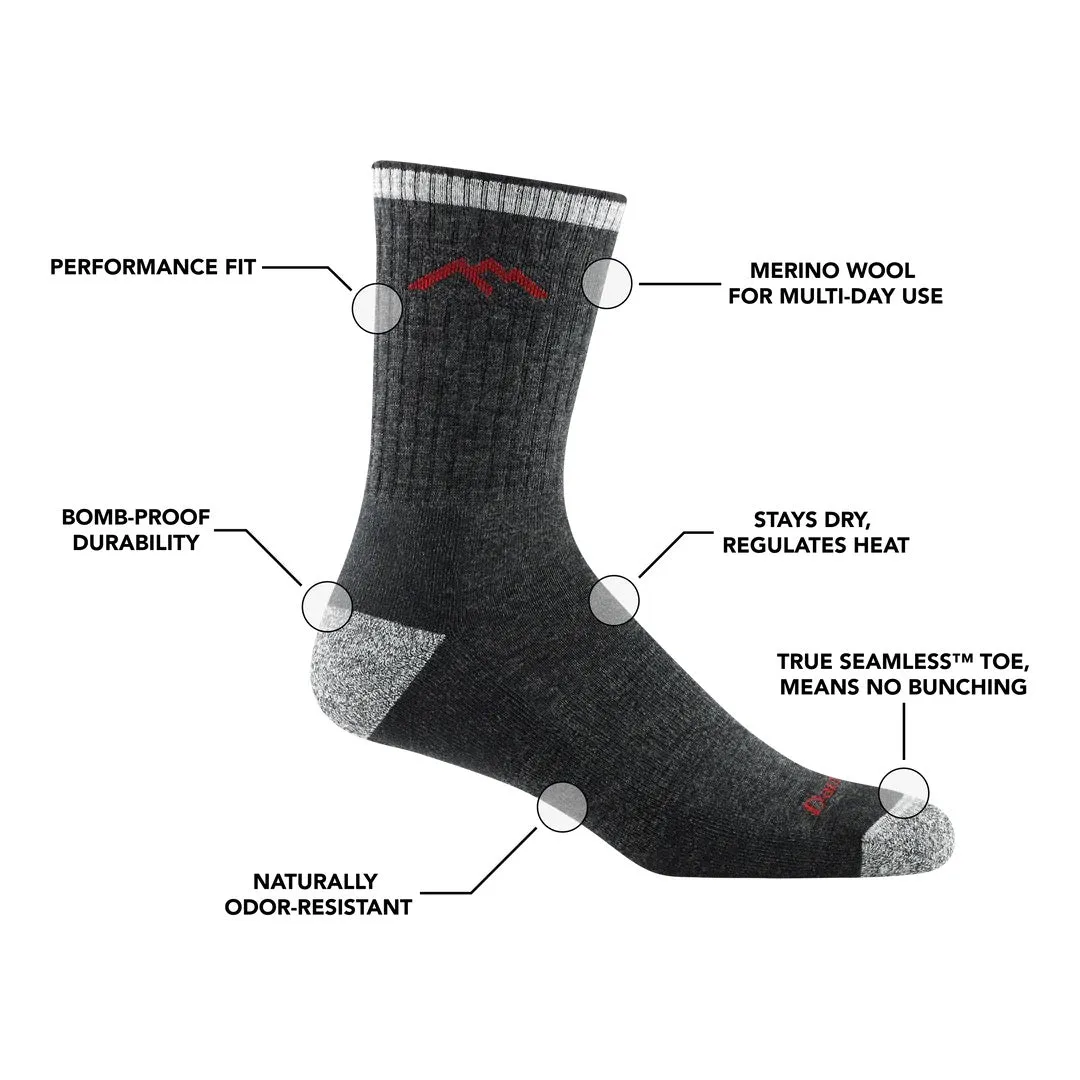 Darn Tough Men's Hiker Micro Crew Midweight Hiking Sock 1466 - Charcoal