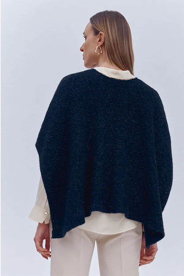 Devernois GIVRE IRIDESCENT ROUND NECK PONCHO