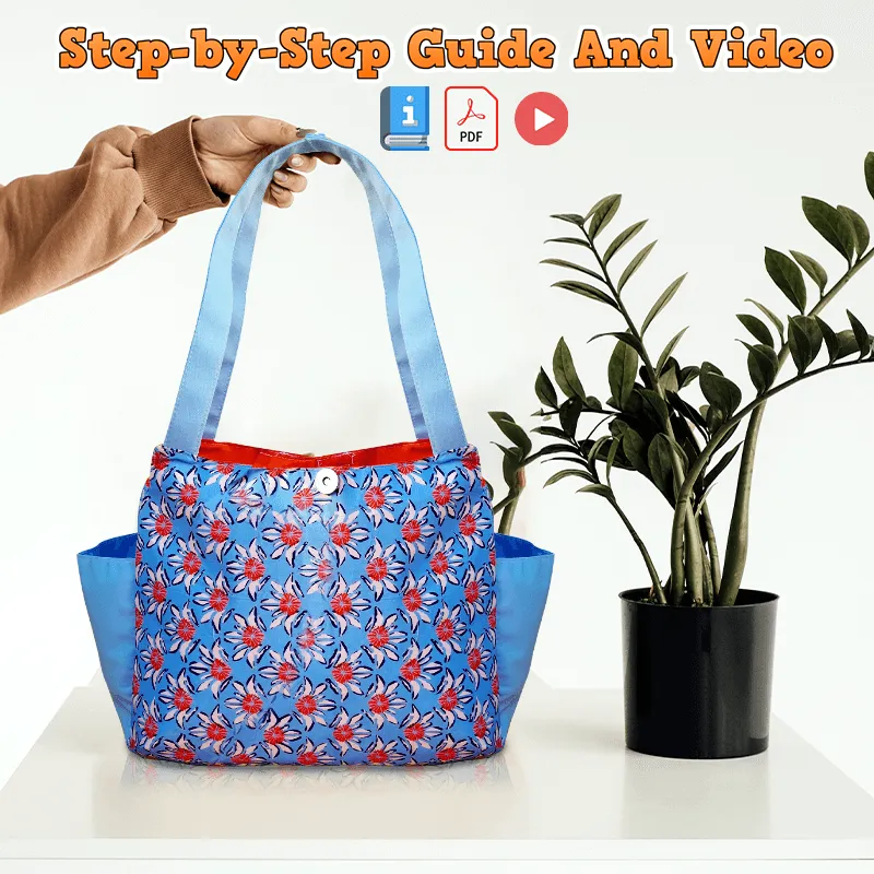 Double Pocket Shopping Bag PDF Download Pattern (3 sizes included)