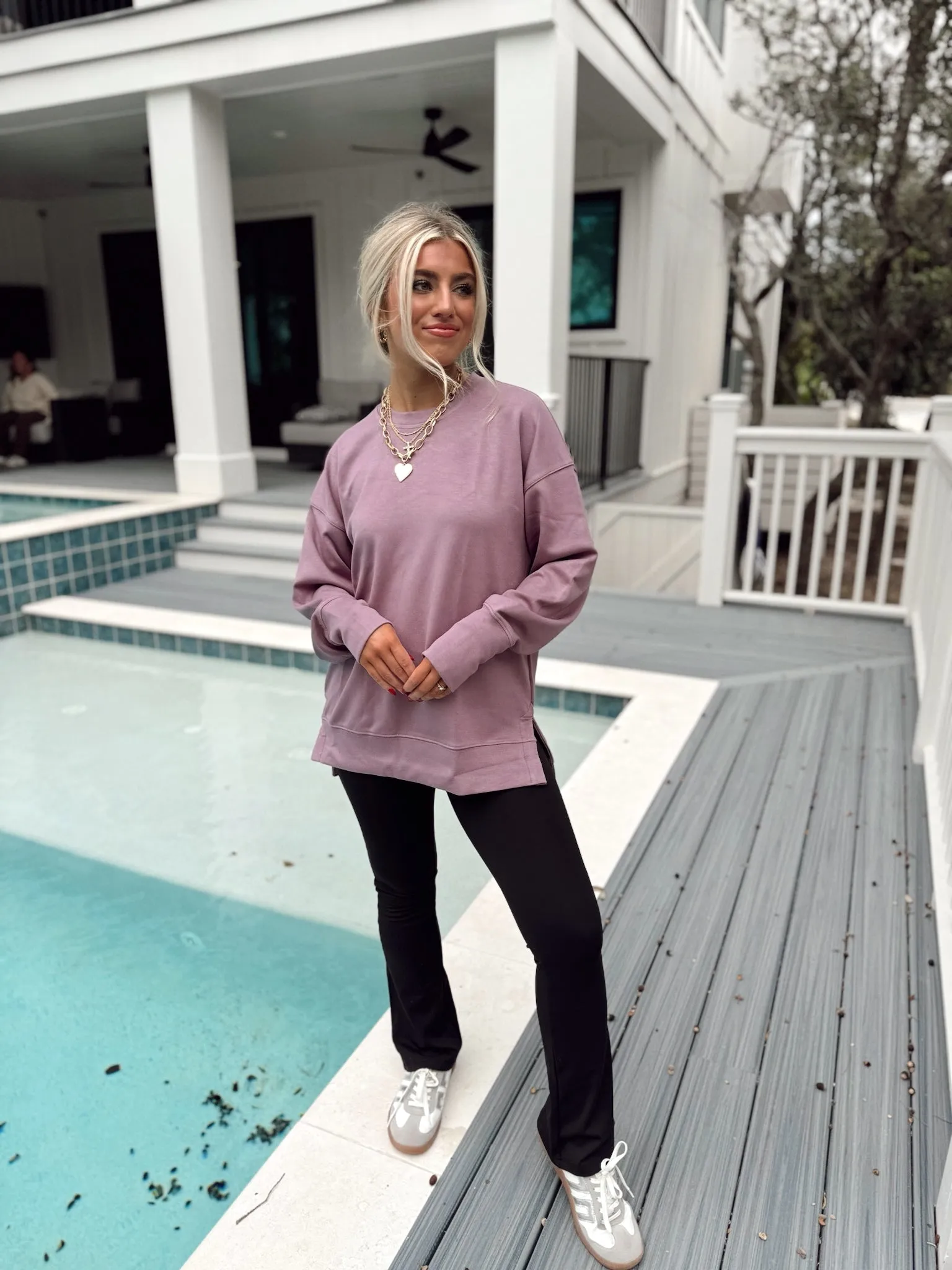 Dusty Lilac Long Sleeve Comfy Pullover