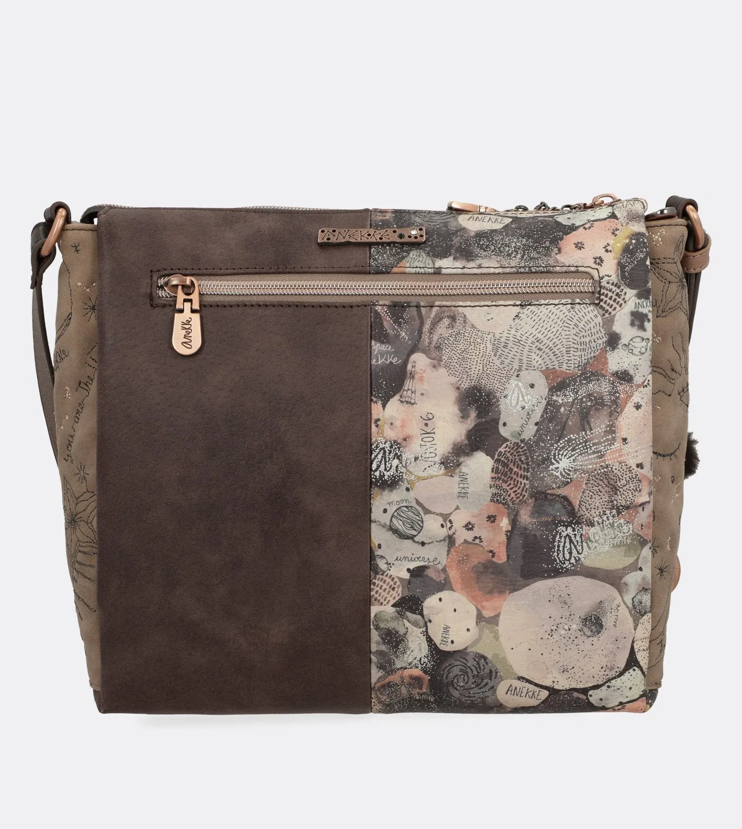 Elegant universe crossbody bag with a printed design