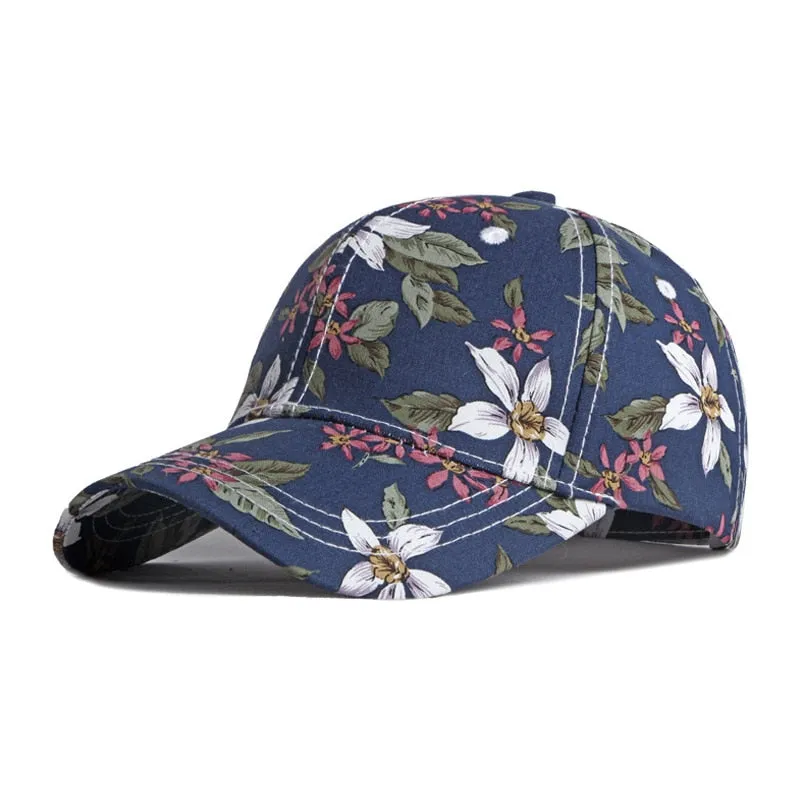 Ethnic Style Women's Cotton Floral Printed Snapback Outdoor Baseball Cap