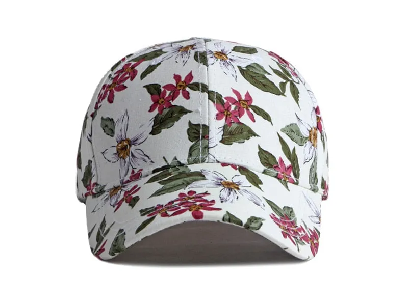 Ethnic Style Women's Cotton Floral Printed Snapback Outdoor Baseball Cap